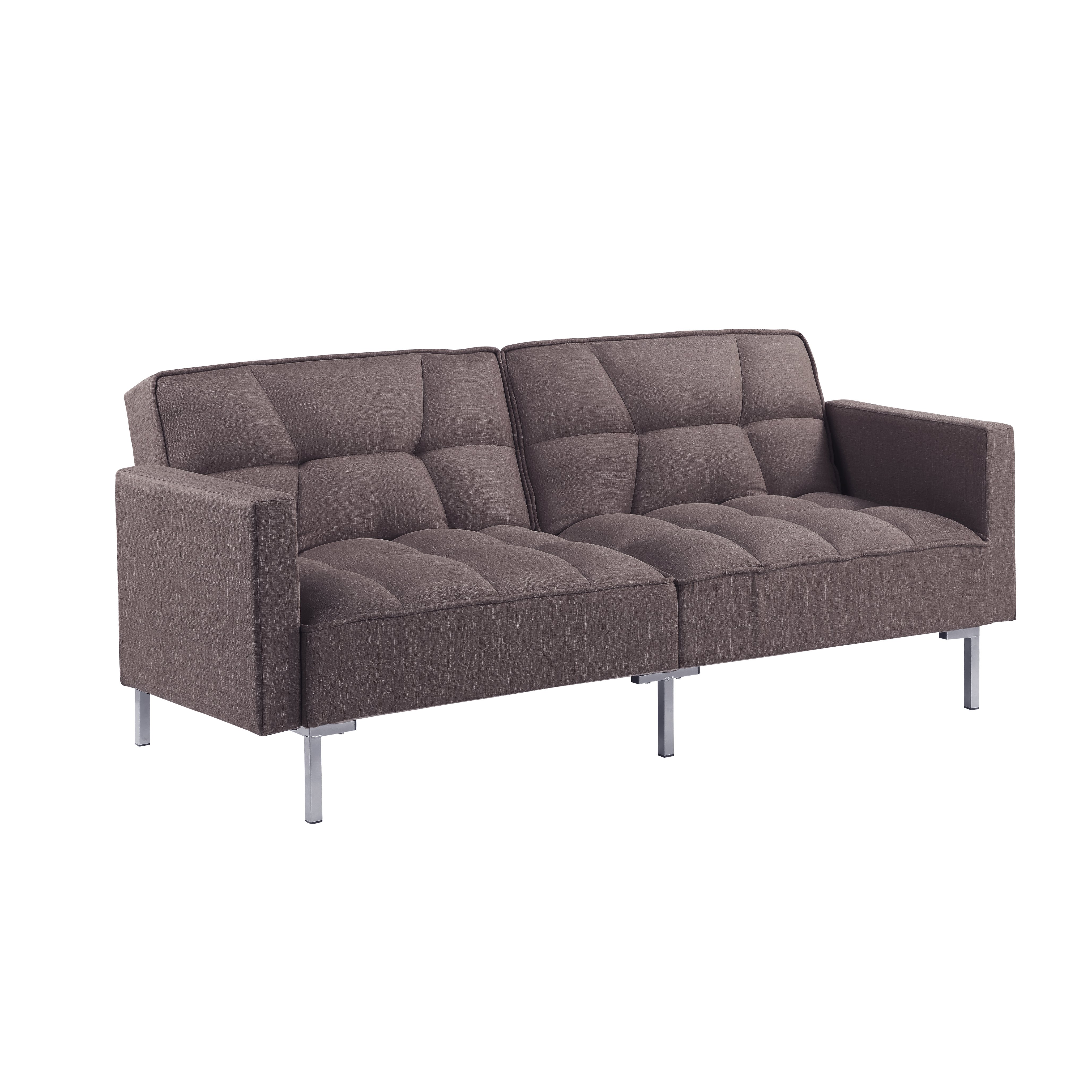 Linen Upholstered Modern Convertible Folding Futon Sofa Bed-CASAINC