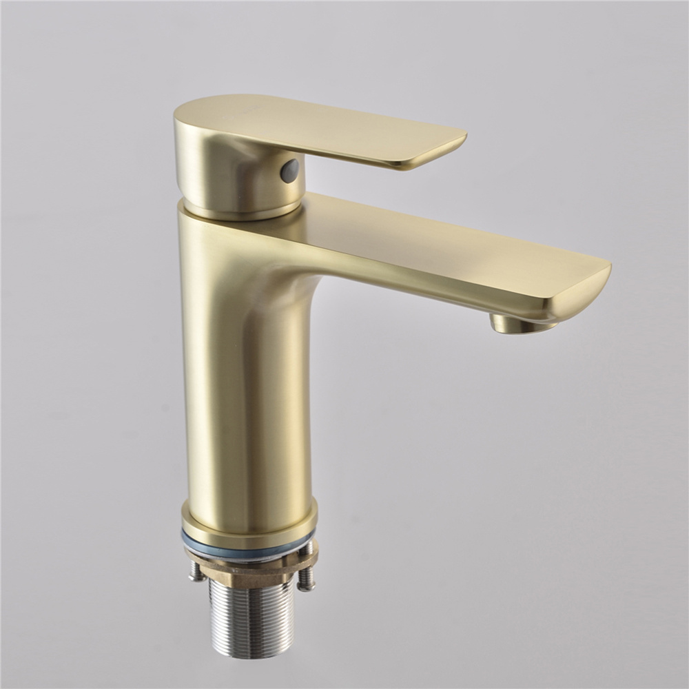 Casainc Single-Handle Bathroom Sink Faucet in Brushed Gold with Water Supply Lines-CASAINC