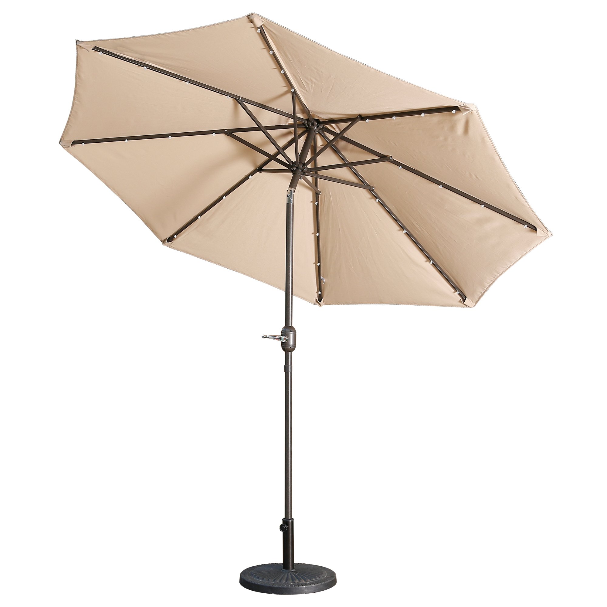 Casainc Outdoor Patio 9 ft. Aluminum Tilt Half Beach Umbrella in Sand Without Base-CASAINC