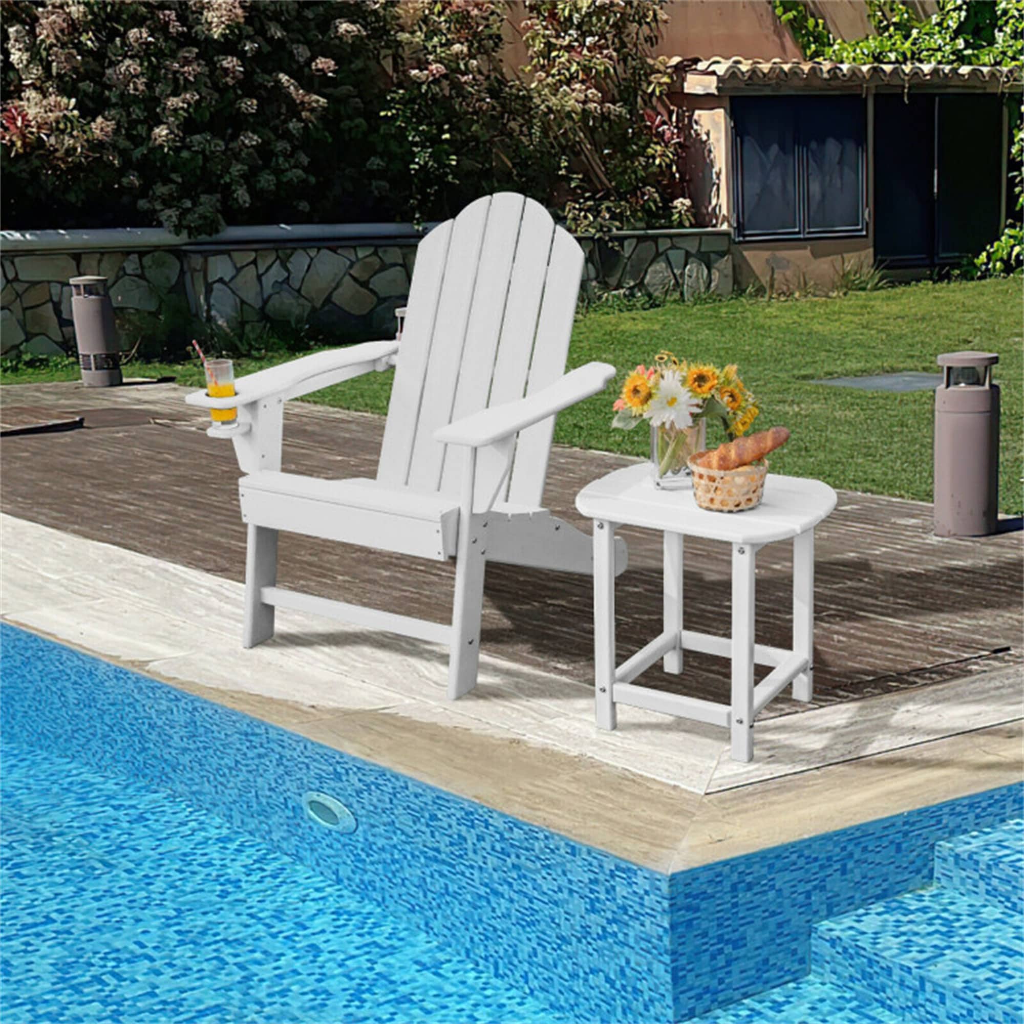 plastic outdoor chairs with cup holder