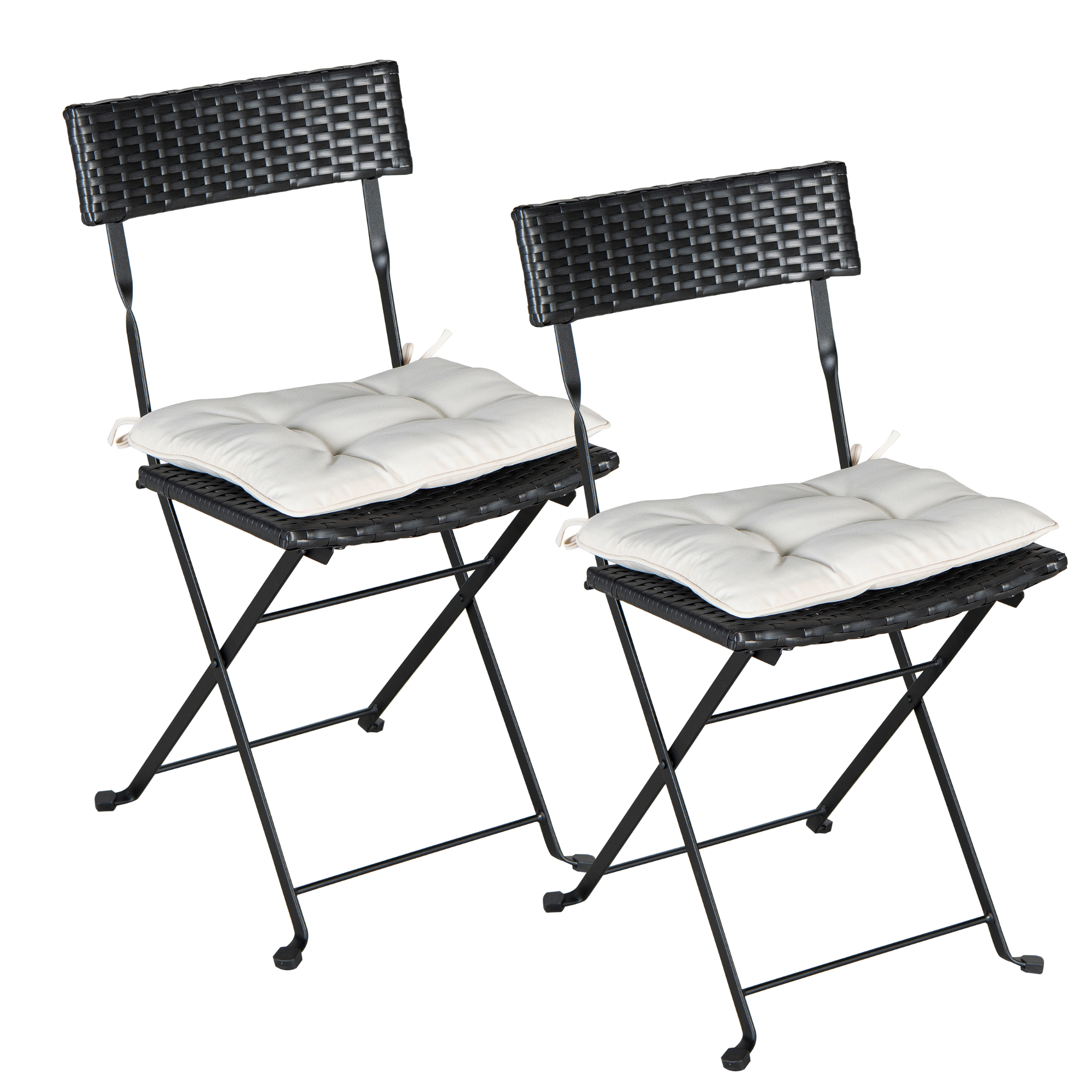Details about   Set of 2 Patio Folding Chair Rattan Wicker Chair Furniture Portable Dining Chair 