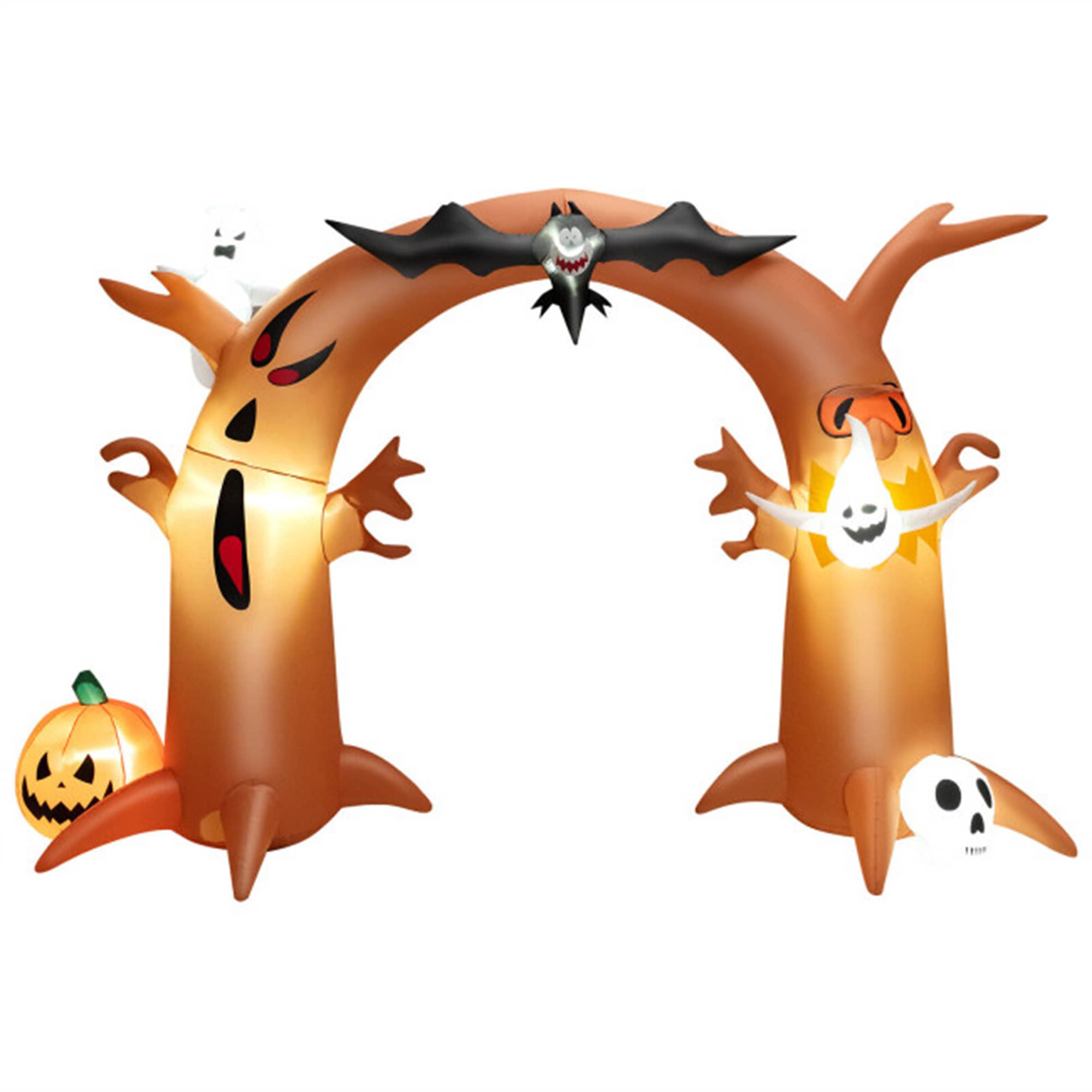CASAINC 8 Feet Tall Halloween Inflatable Dead Tree Archway Decor with Bat Ghosts and LED Lights