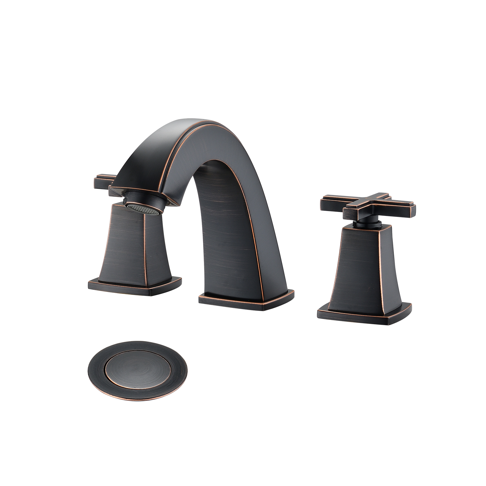 Widespread&nbsp;Bathroom&nbsp;Faucet&nbsp;8&nbsp;Inch&nbsp;2&nbsp;Handles&nbsp;with&nbsp;Drain&nbsp;Assembly,&nbsp;Oil-Rubbed&nbsp;Bronze