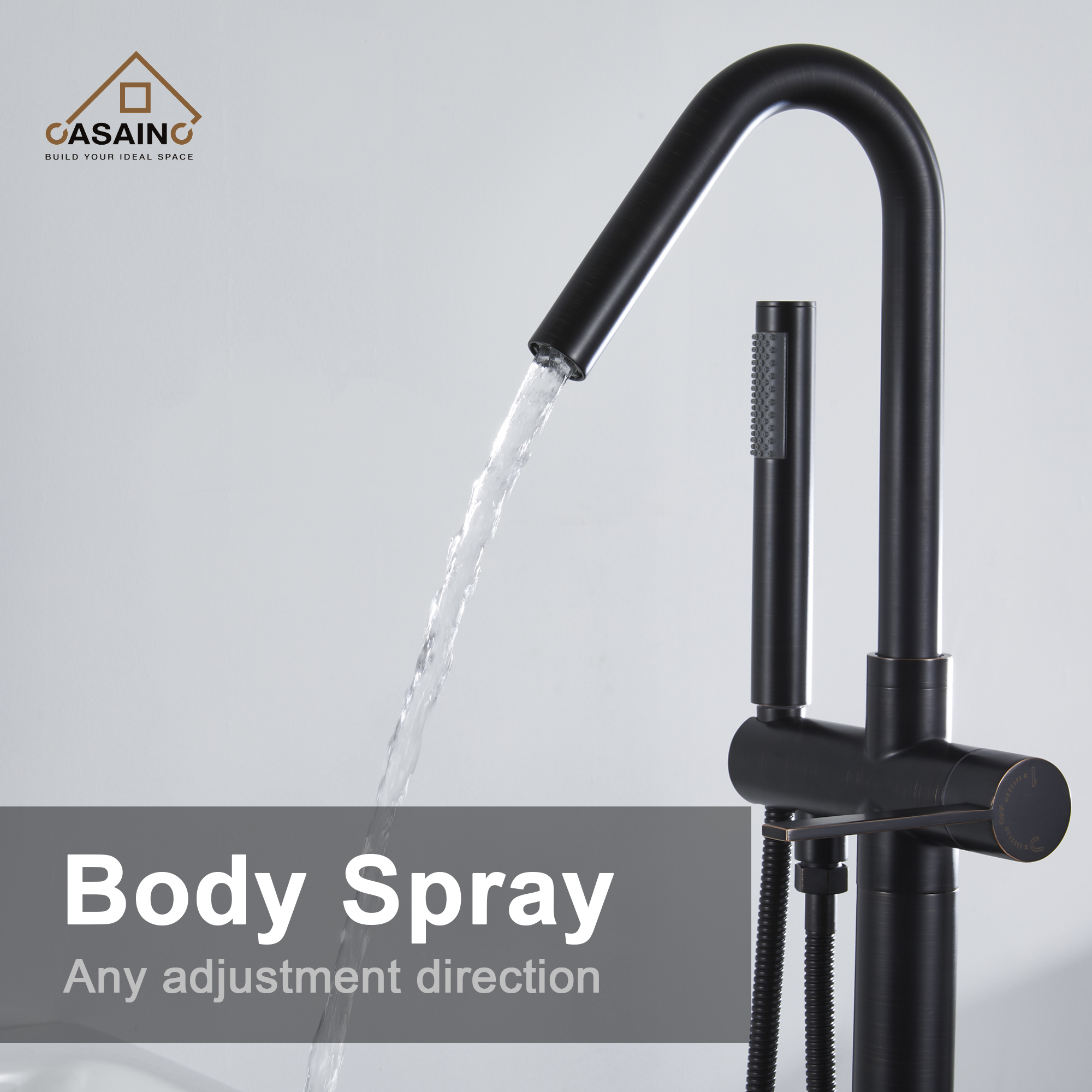 Freestanding Single-Handle Bathtub Faucet with Hand Shower