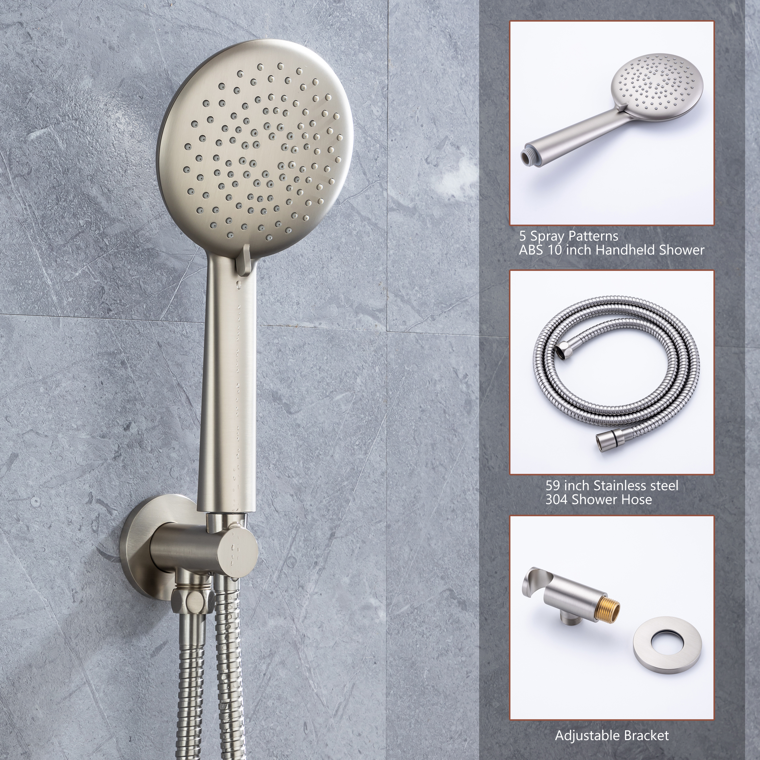 CASAINC 9.5inch Wall-mounted rain shower faucet with pressure balanced valve