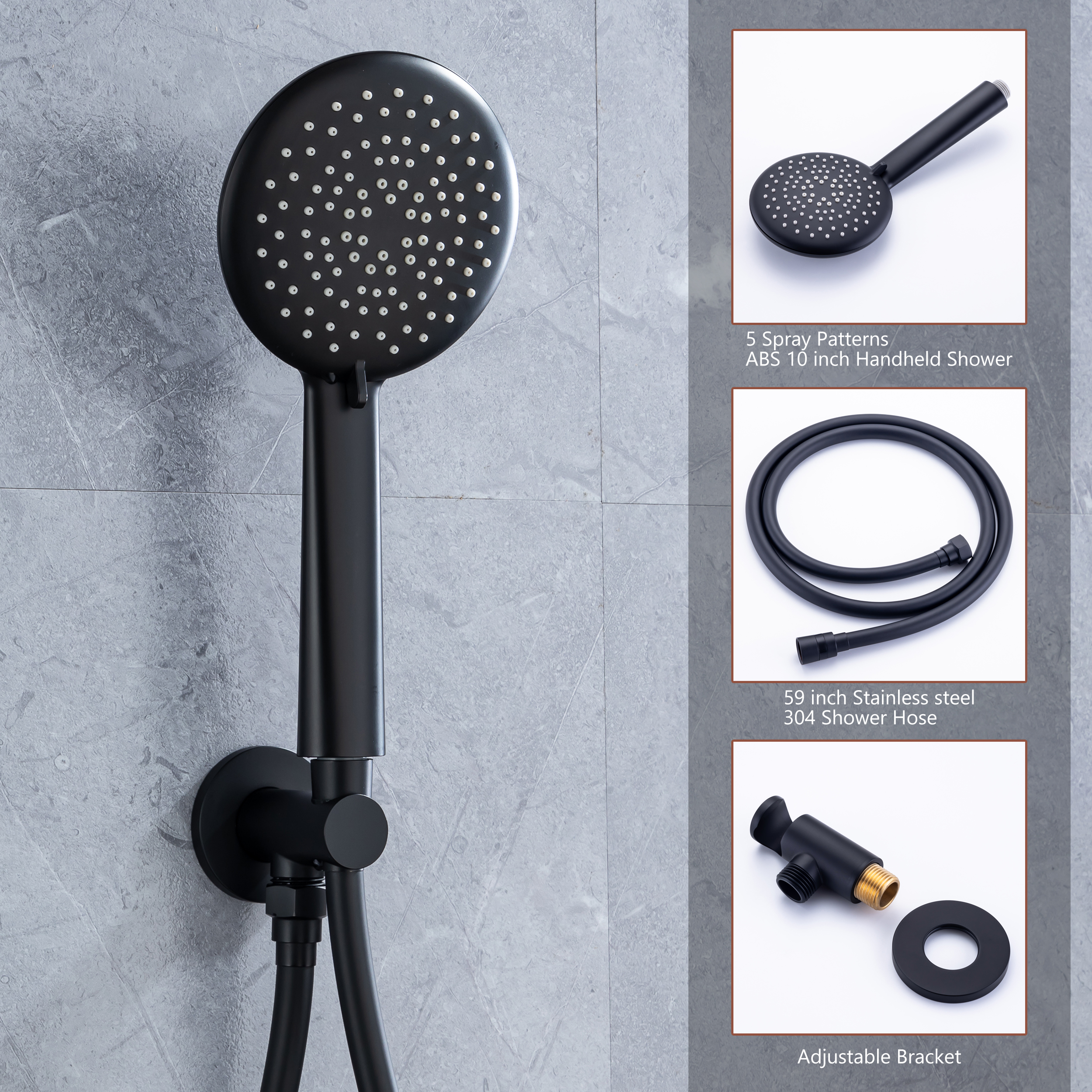 CASAINC 9.5inch Wall-mounted rain shower faucet with pressure balanced valve