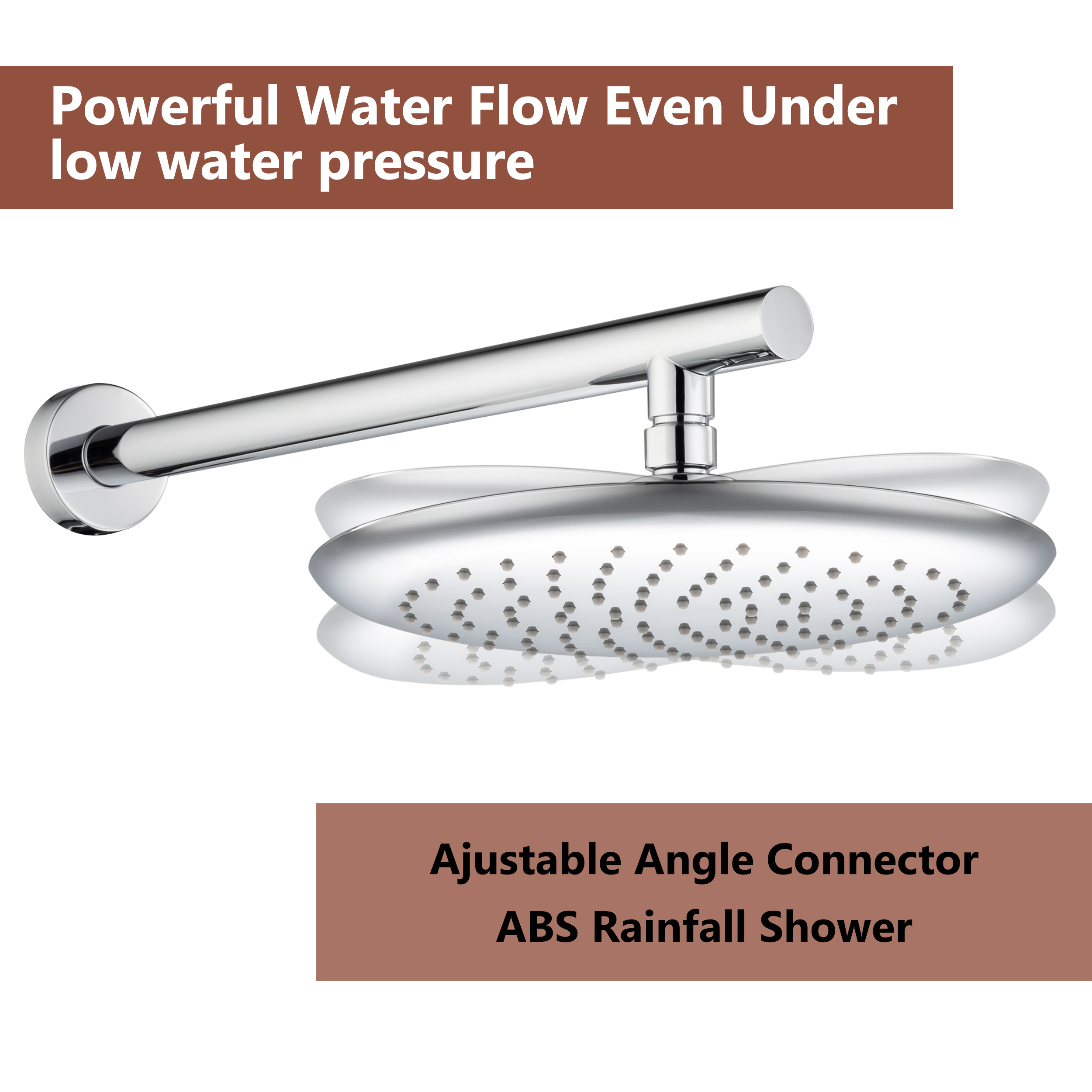 CASAINC 9.5inch Wall-mounted rain shower faucet with pressure balanced valve