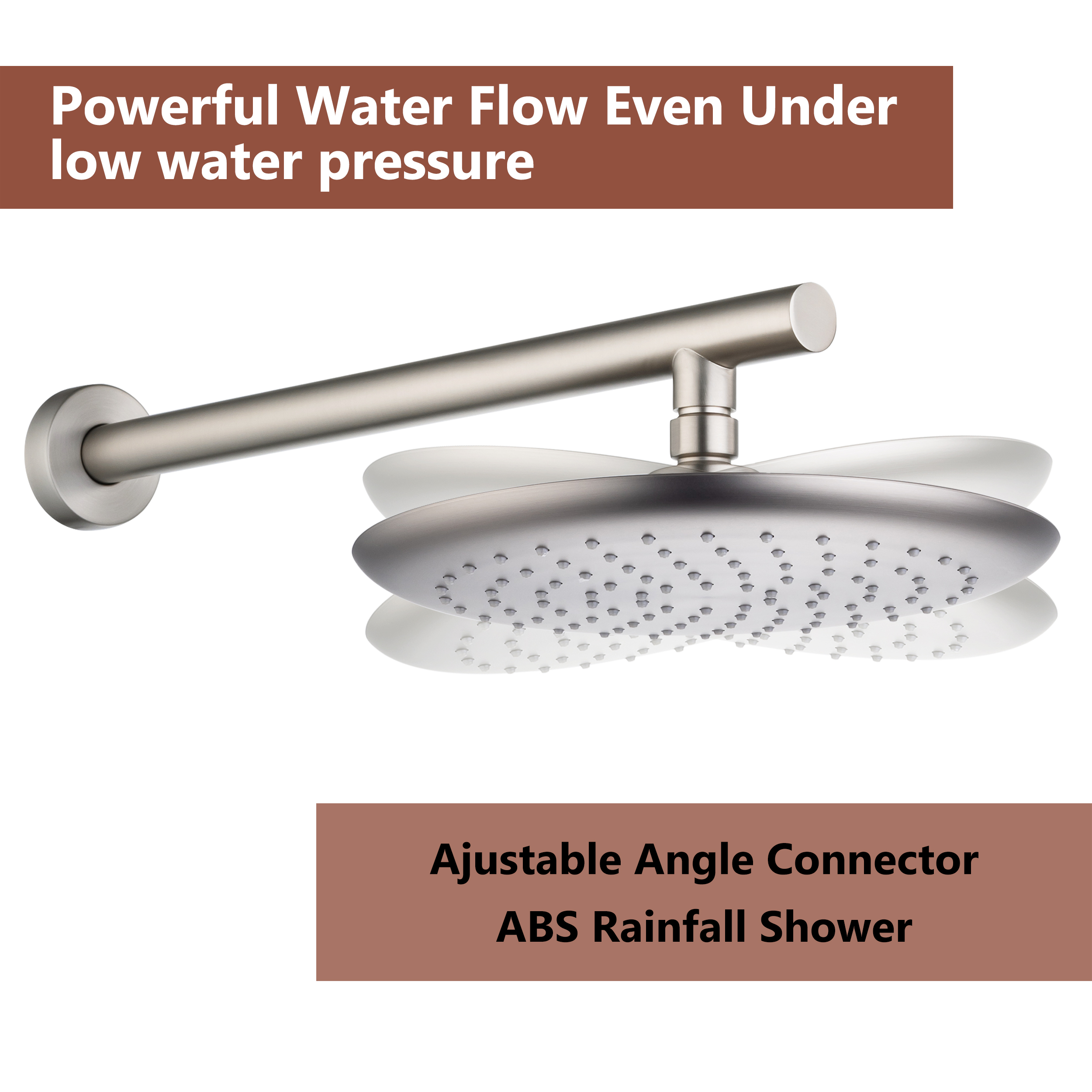 CASAINC 9.5inch Wall-mounted rain shower faucet with pressure balanced valve