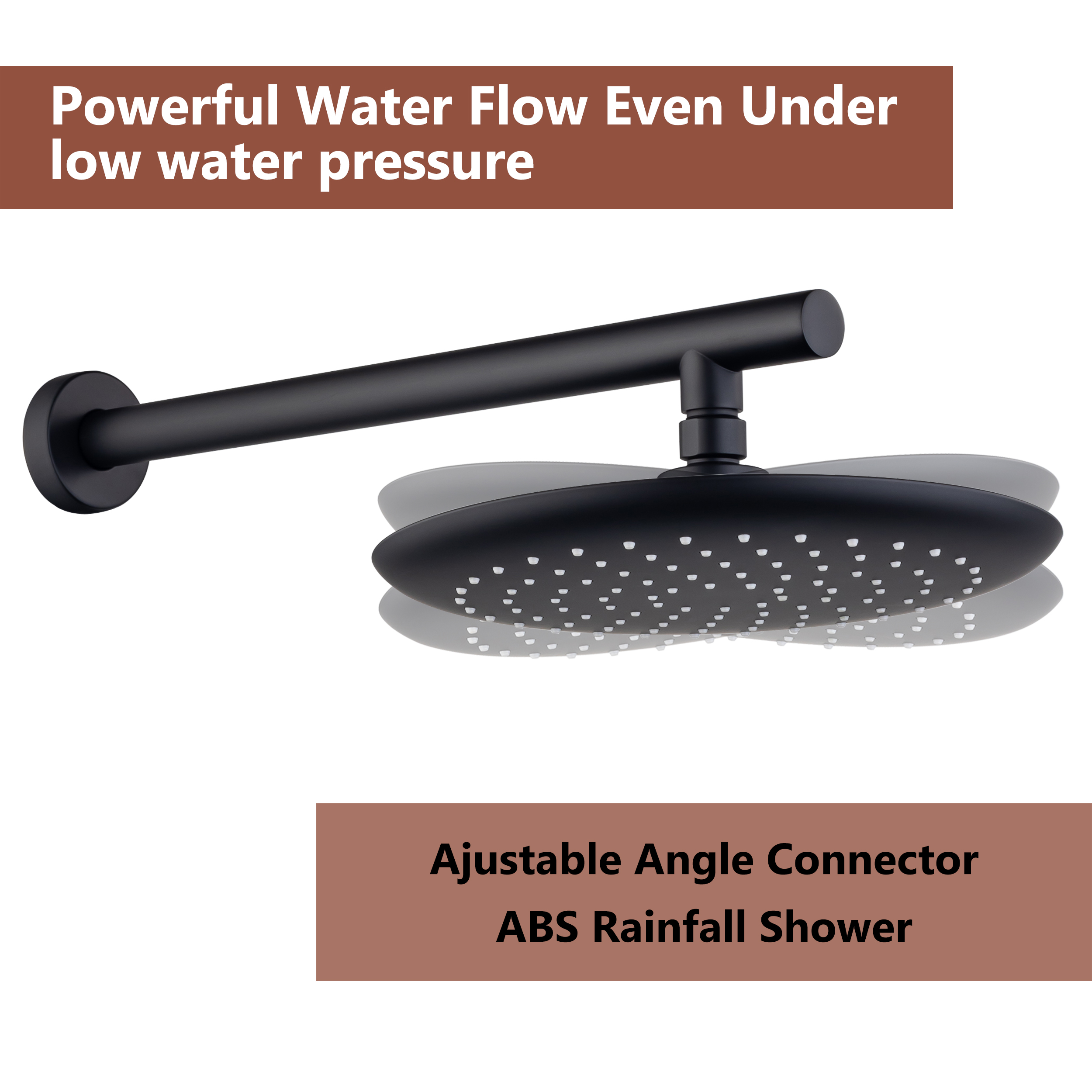 CASAINC 9.5inch Wall-mounted rain shower faucet with pressure balanced valve