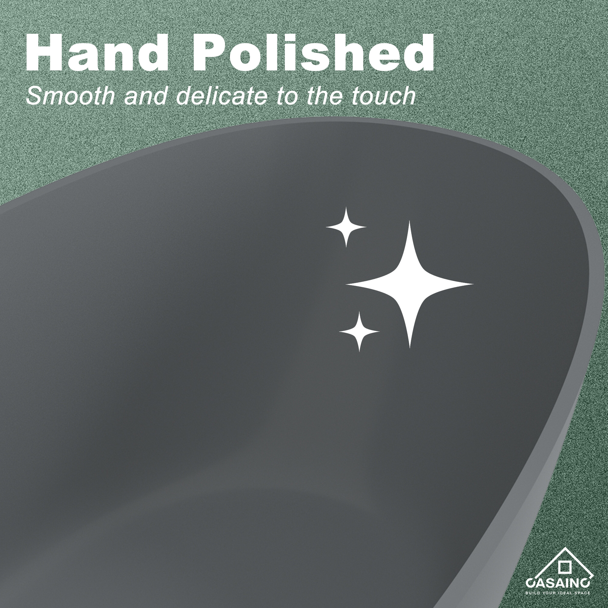 67" Solid Surface Freestanding Bathtub(Matte Grey& Matte Black)