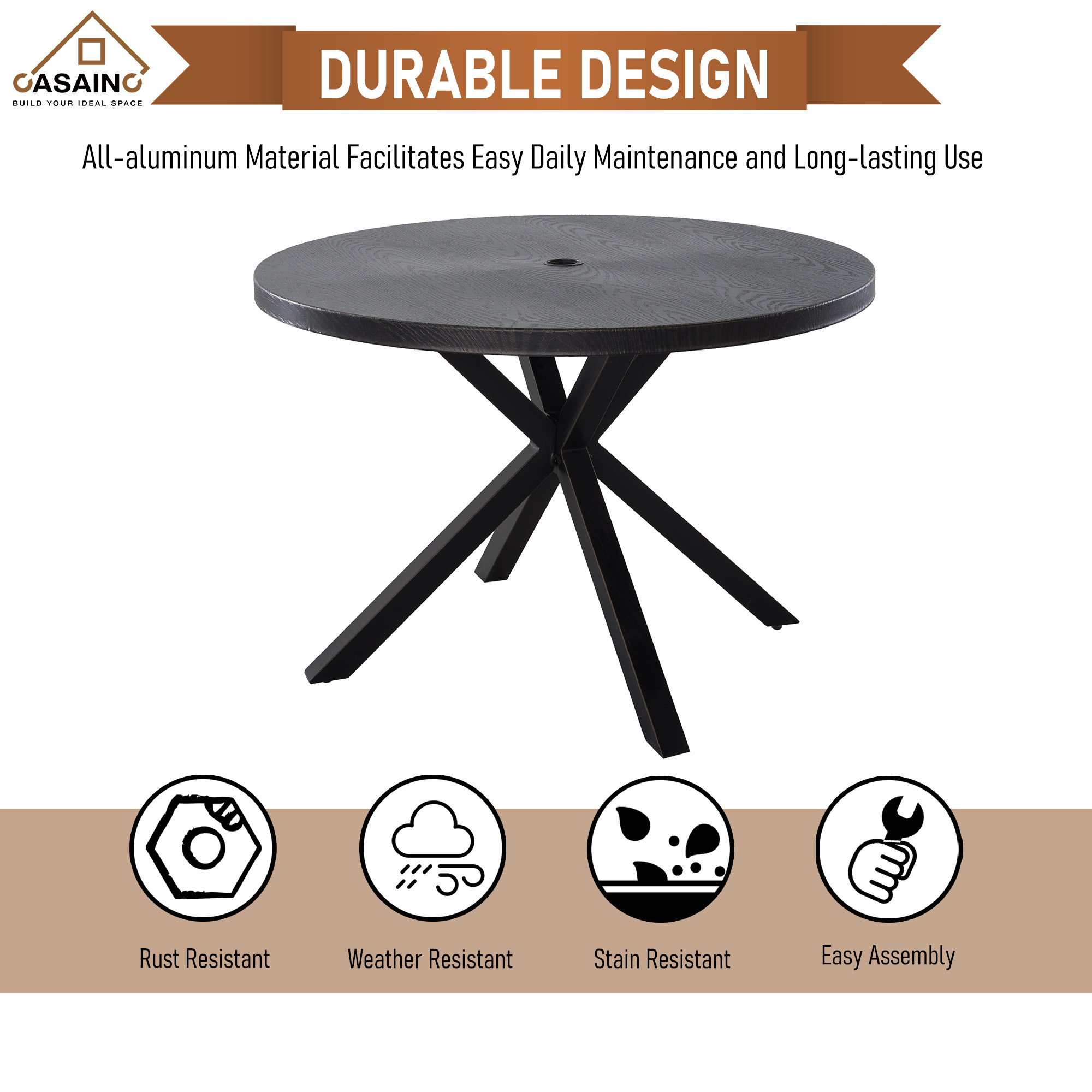 42 inch round outdoor dining table hot sale