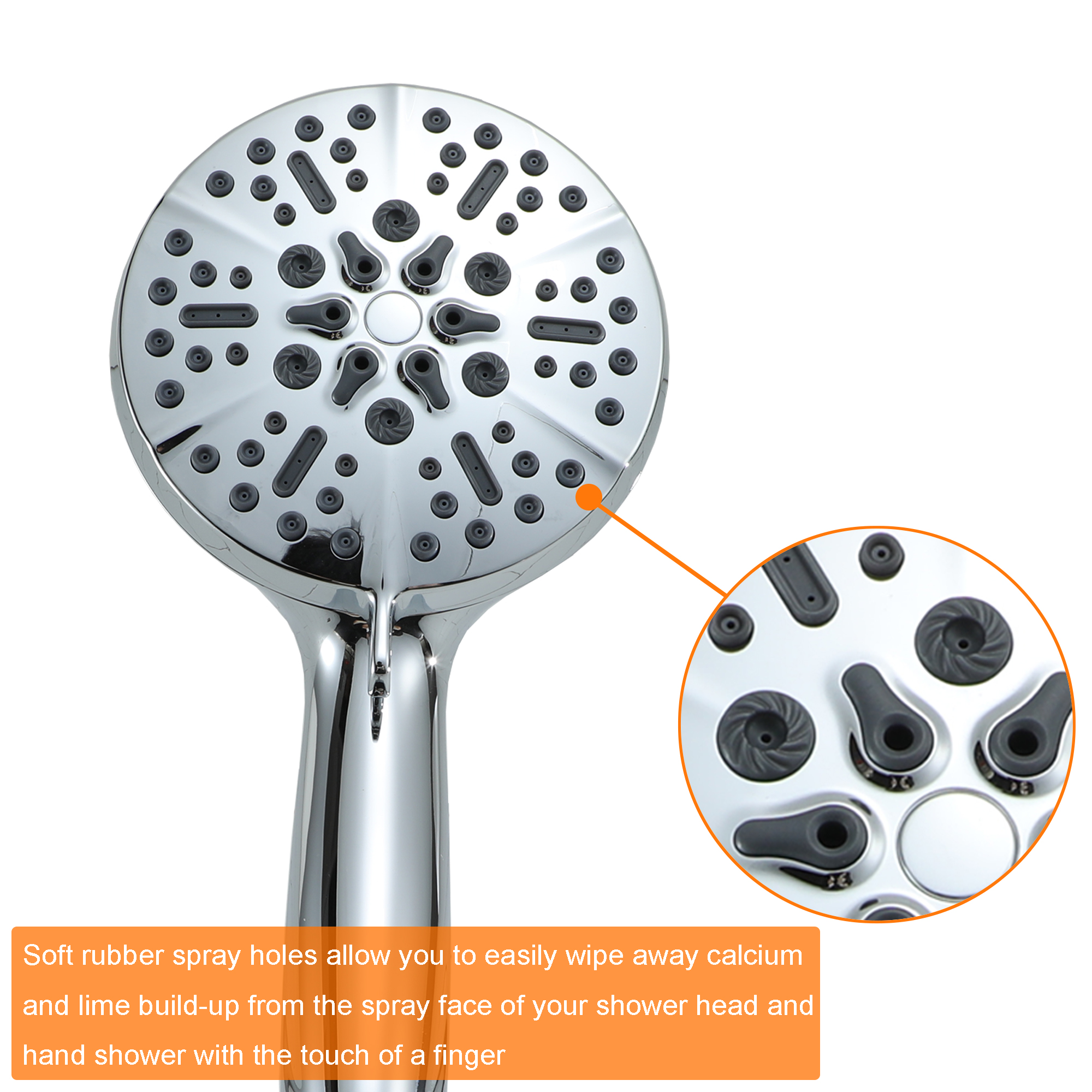 5-Spray Patterns 5 in. High Pressure Wall Mount Handheld Shower Head