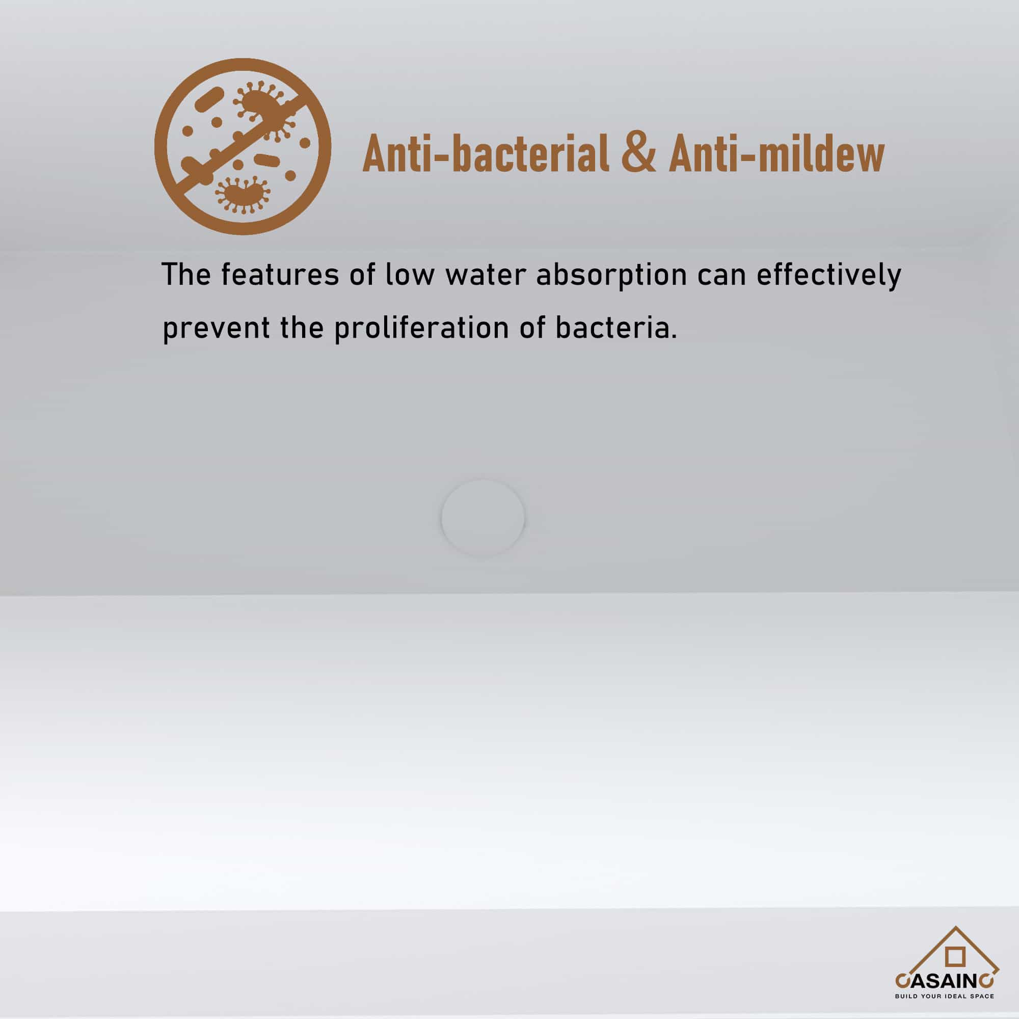 CASAINC 69 Inch Matte White Freestanding Solid Surface Bathtub with Si