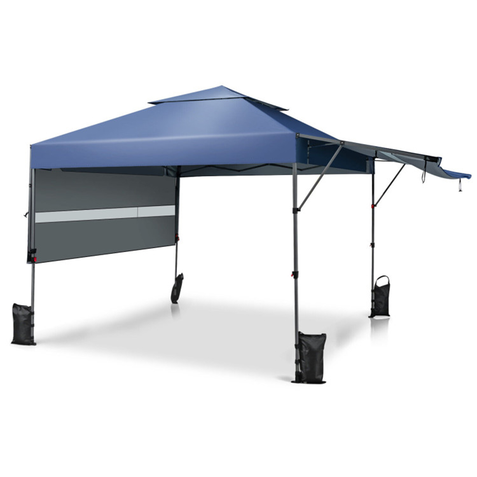 10 x 17.6 Feet Outdoor Instant Pop-up Canopy Tent with Dual Half Awnin