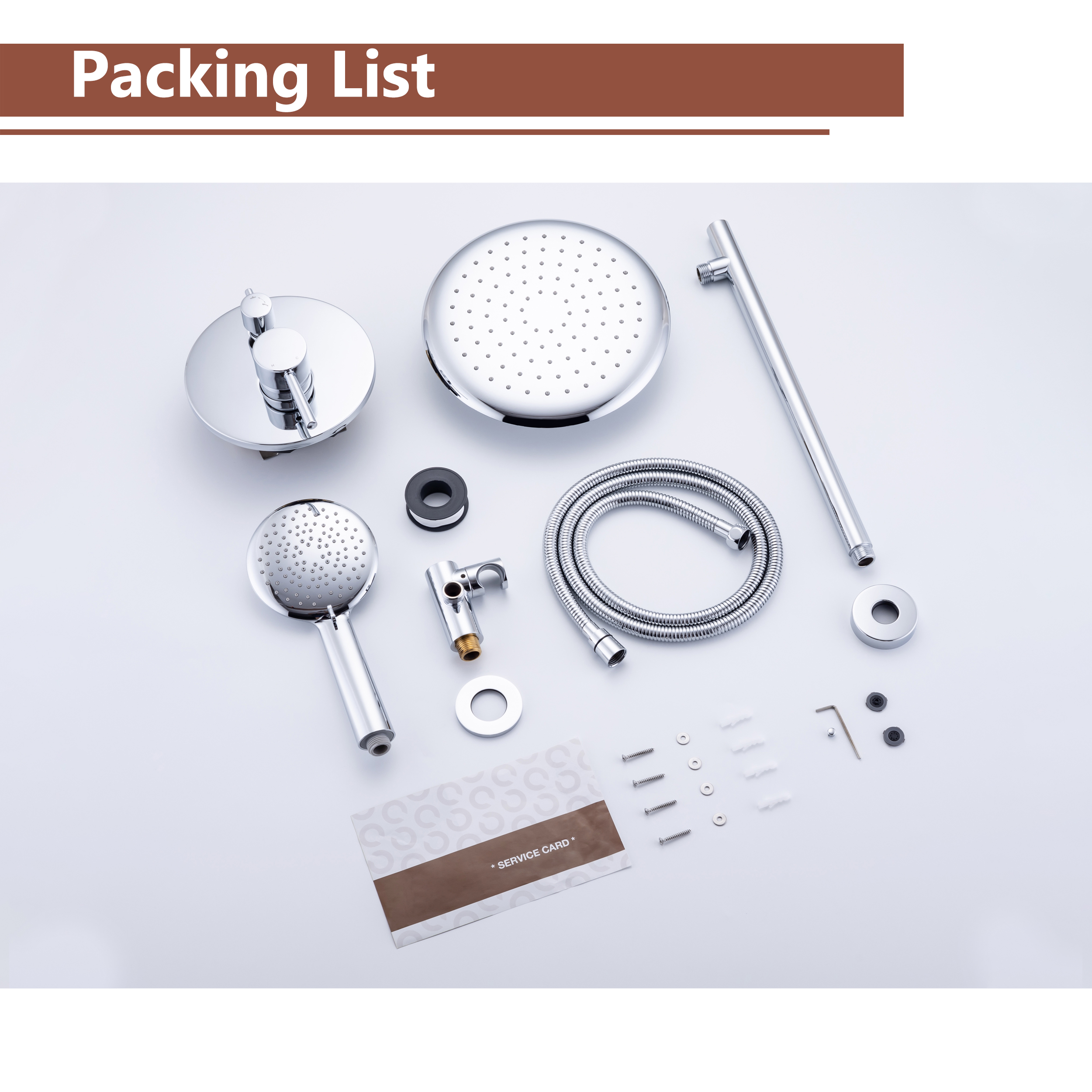 CASAINC 9.5'' Wall-mounted rain shower faucet with pressure balanced valve