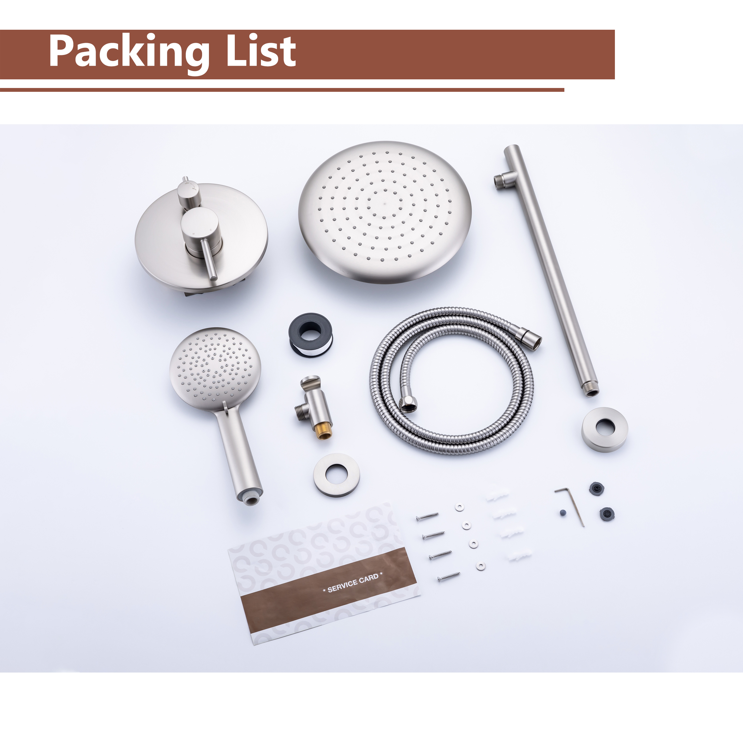 CASAINC 9.5'' Wall-mounted rain shower faucet with pressure balanced valve