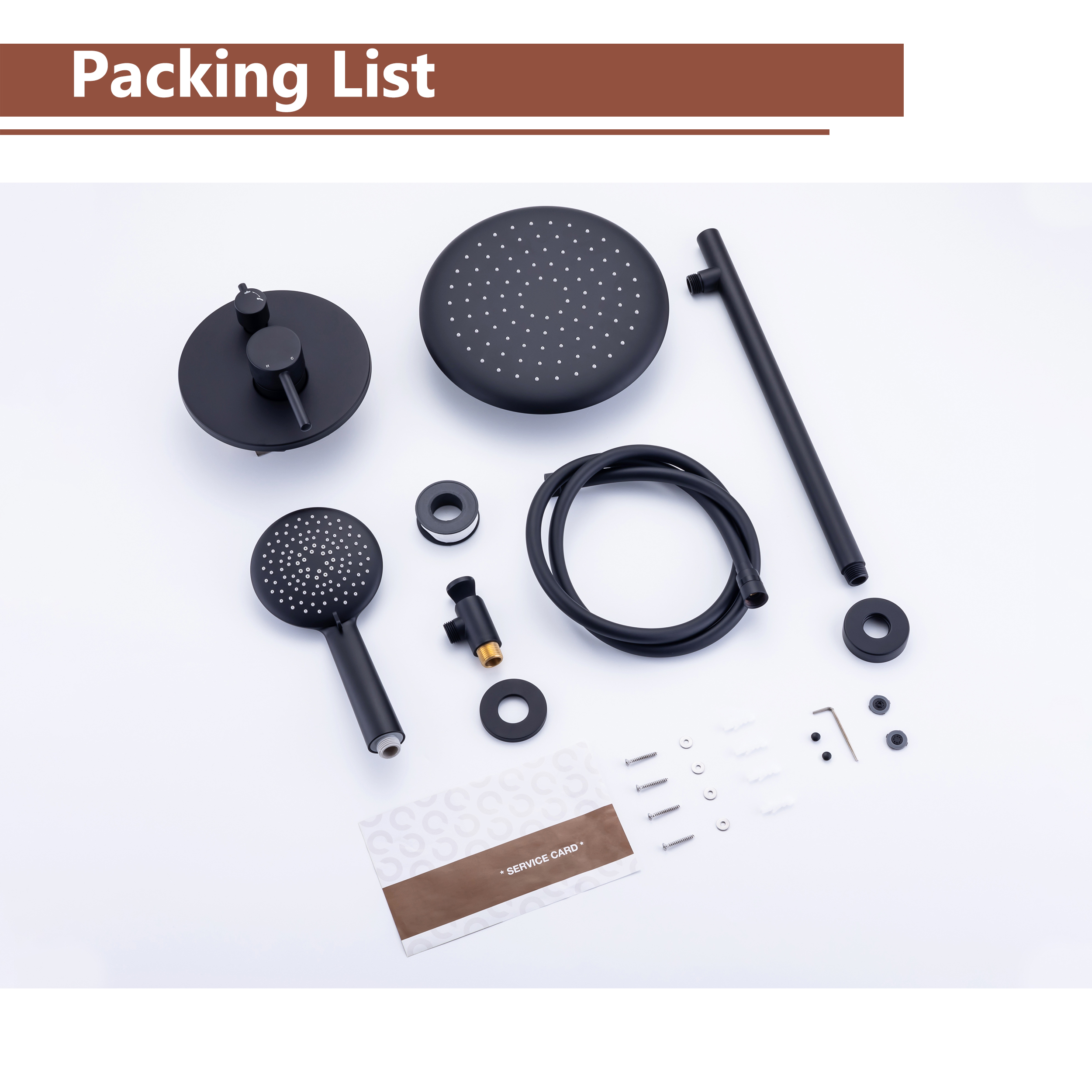 CASAINC 9.5'' Wall-mounted rain shower faucet with pressure balanced valve