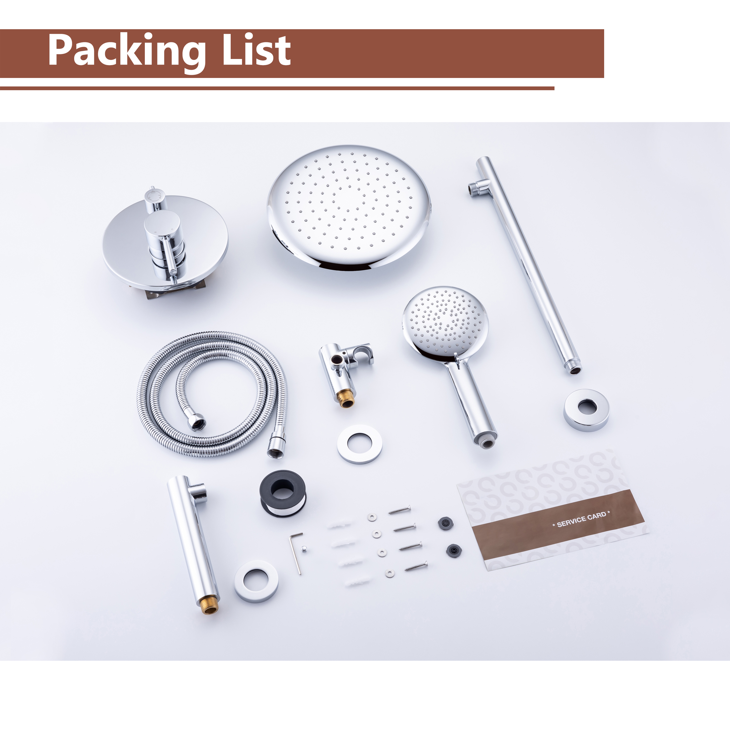 CASAINC 9.5inch Wall-mounted rain shower faucet with pressure balanced valve