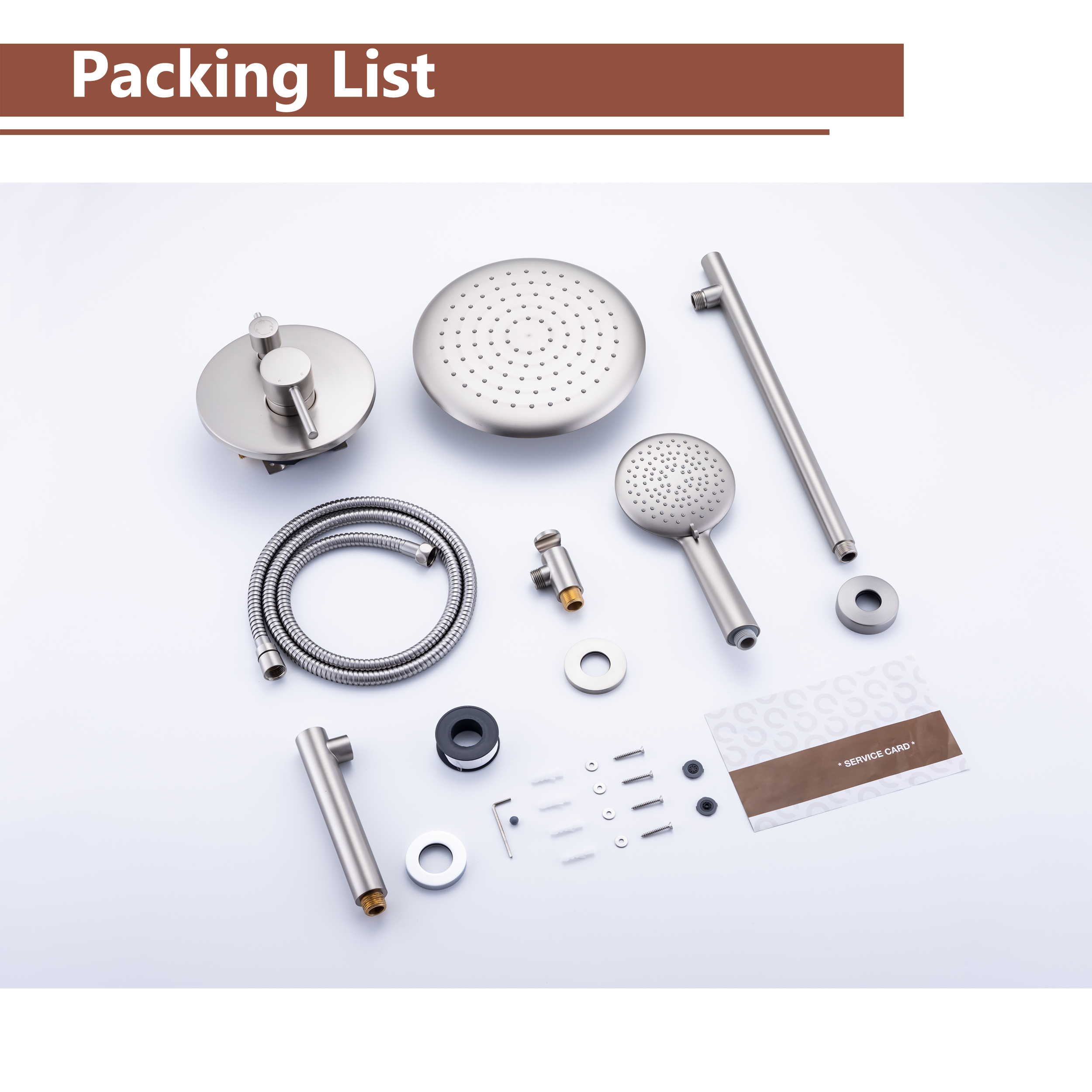 CASAINC 9.5inch Wall-mounted rain shower faucet with pressure balanced valve