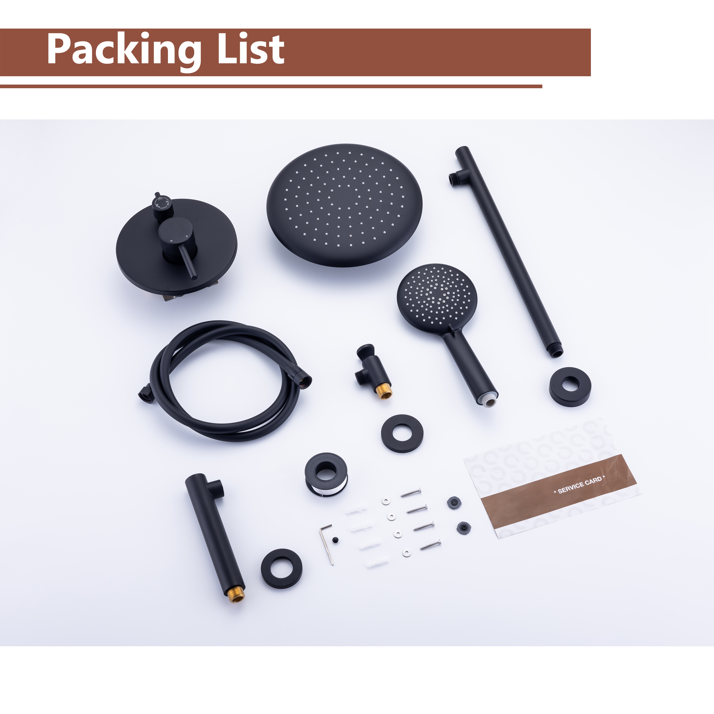 CASAINC 9.5inch Wall-mounted rain shower faucet with pressure balanced valve