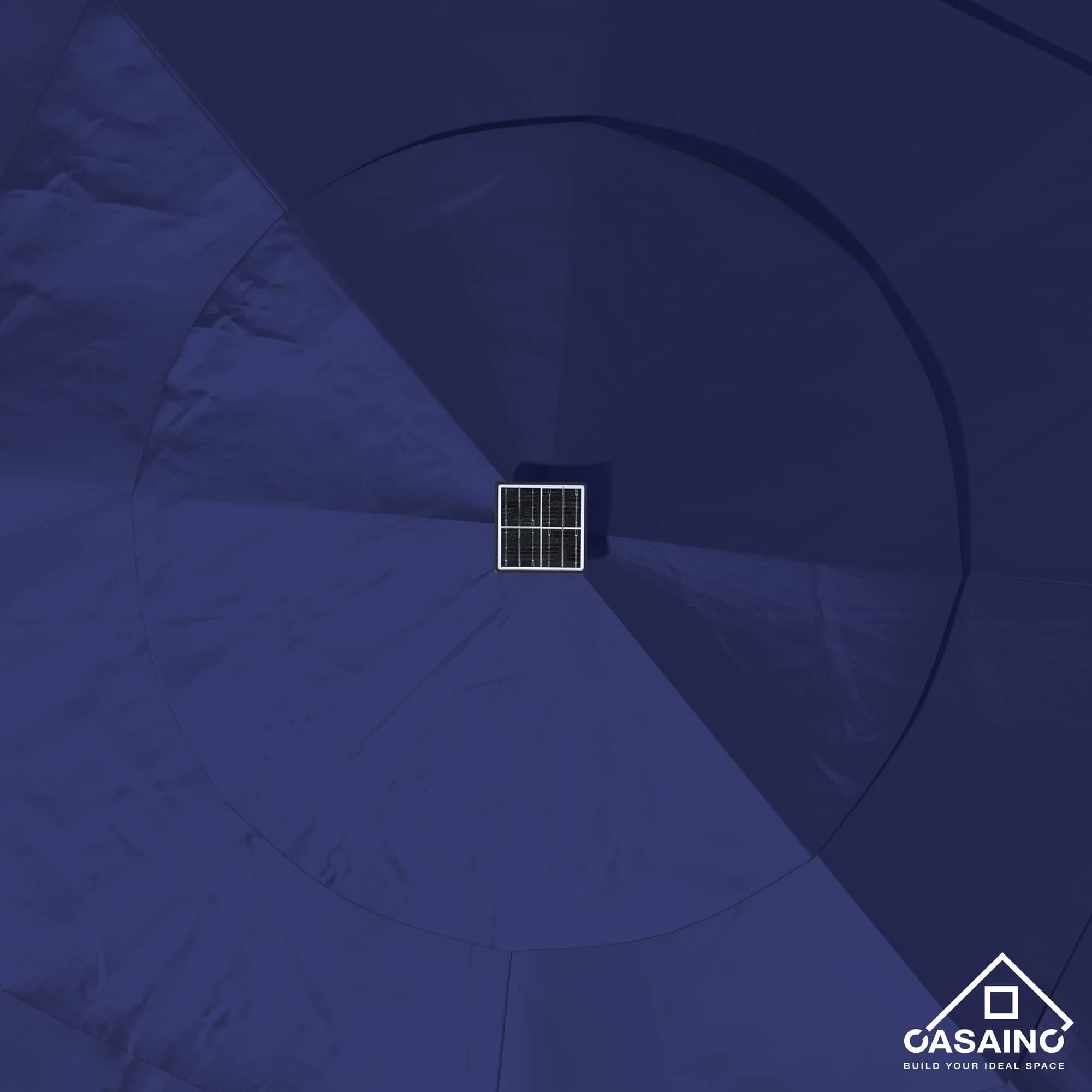 11 ft.3-Layer Aluminum Market Solar Tilt Patio Umbrella with 24-LED Light