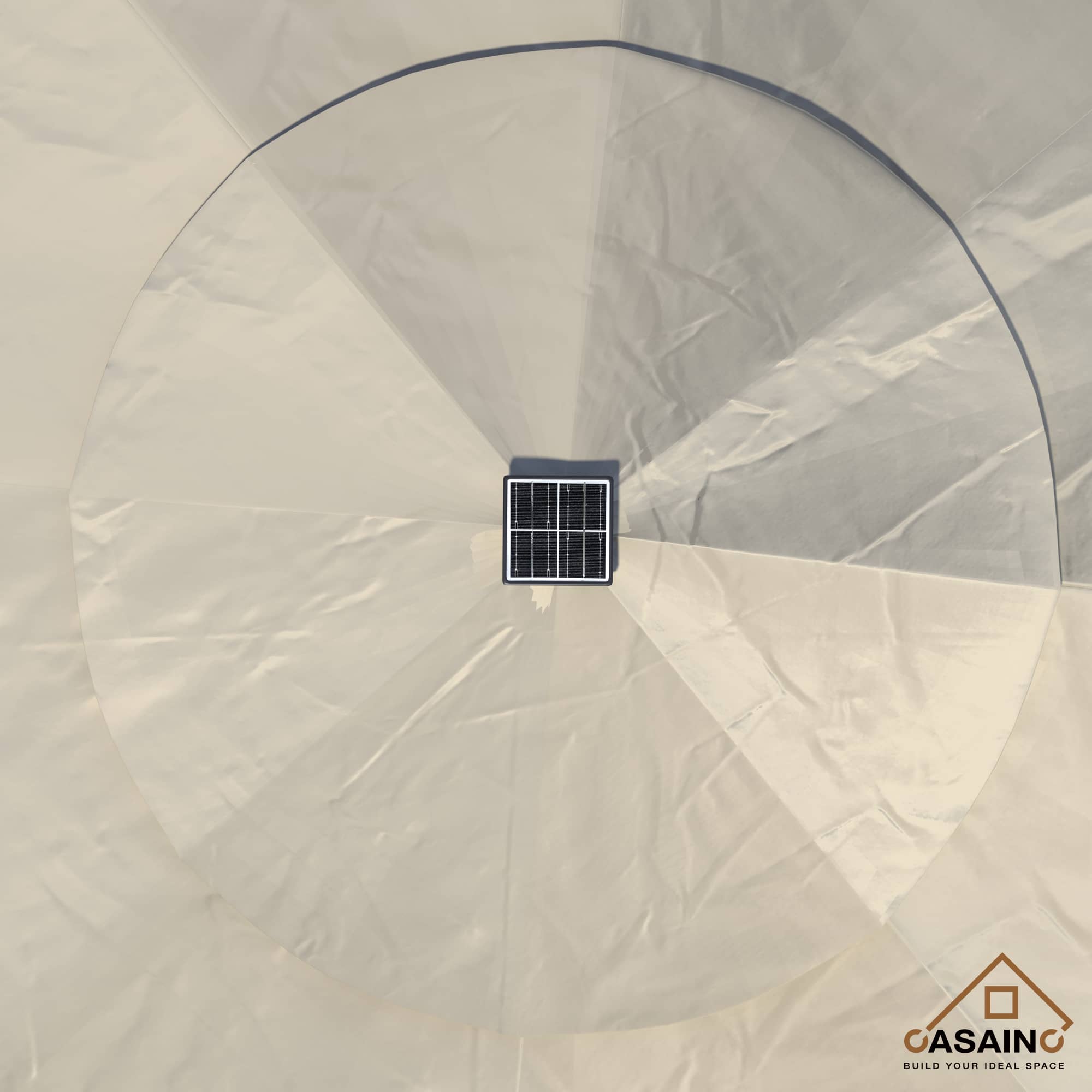 11 ft.3-Layer Aluminum Market Solar Tilt Patio Umbrella with 24-LED Light