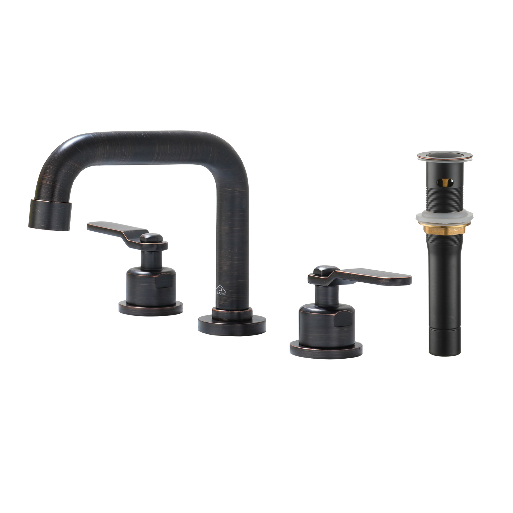 Casainc 2-Handle Bathroom Sink Faucet Widespread Modern Bathroom Faucet with Drain Assembly, 3-Hole Application