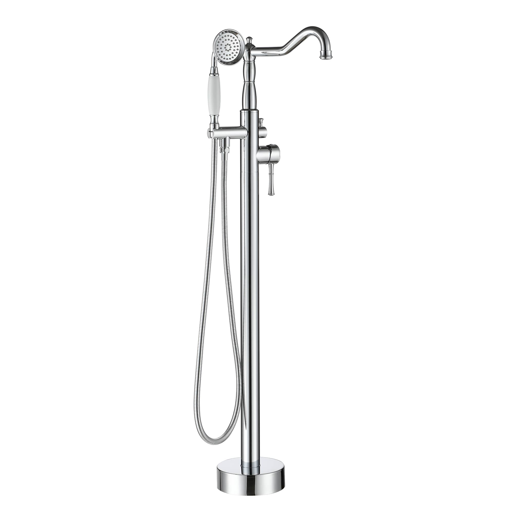 CASAINC Multiple Color 1-Handle Commercial Freestanding Bathtub Faucet with Hand Shower, Brass