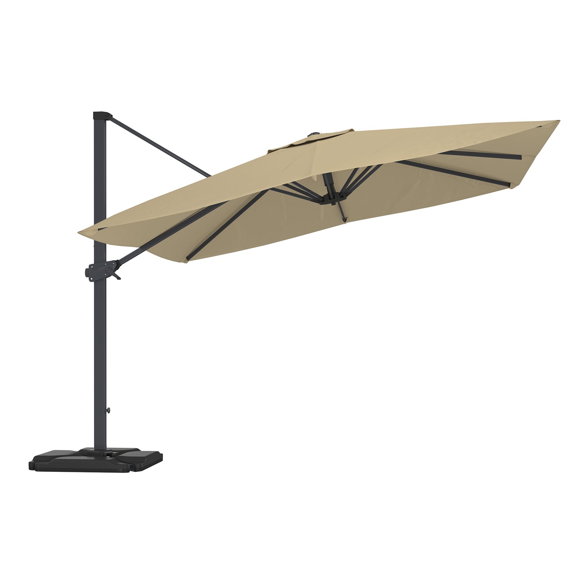 CASAINC 10FT Square Cantilever Patio Umbrella (with Base)