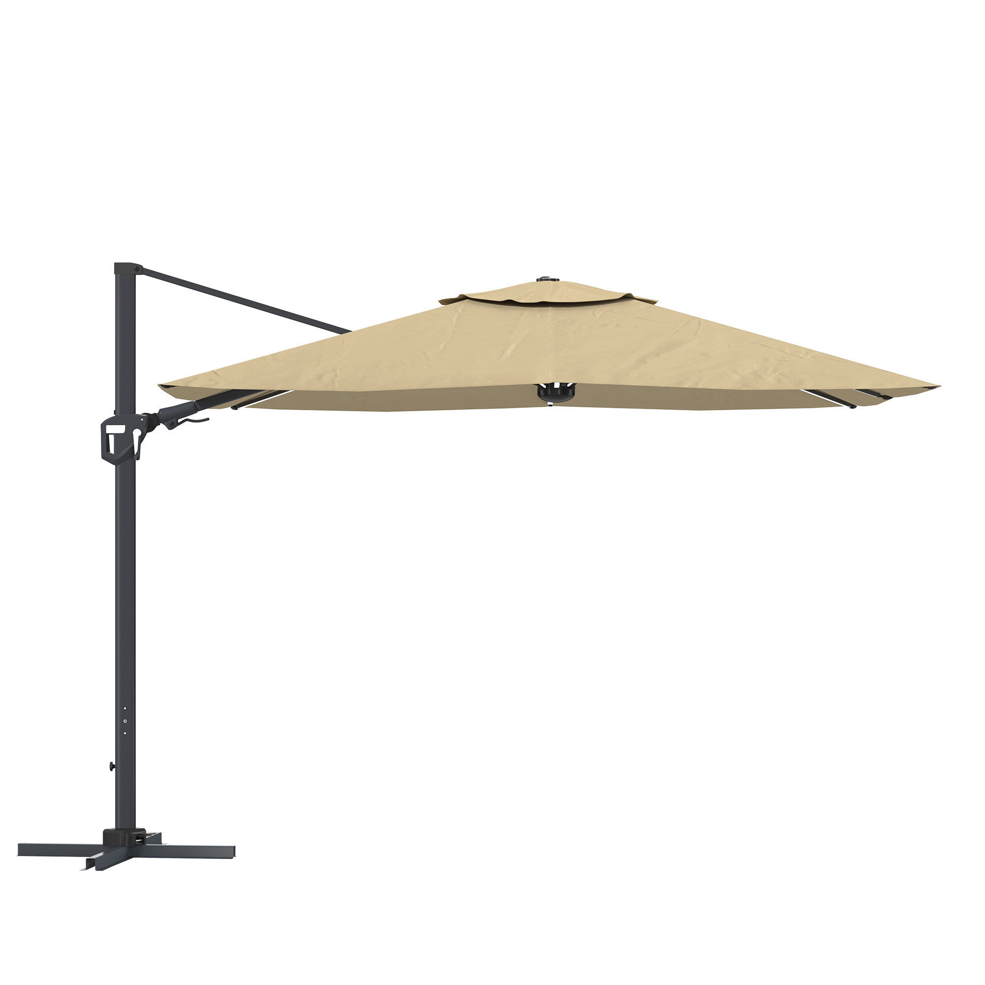 CASAINC 11FT Square Cantilever Patio Umbrella with LED Light (without Umbrella Base)-Casainc Canada