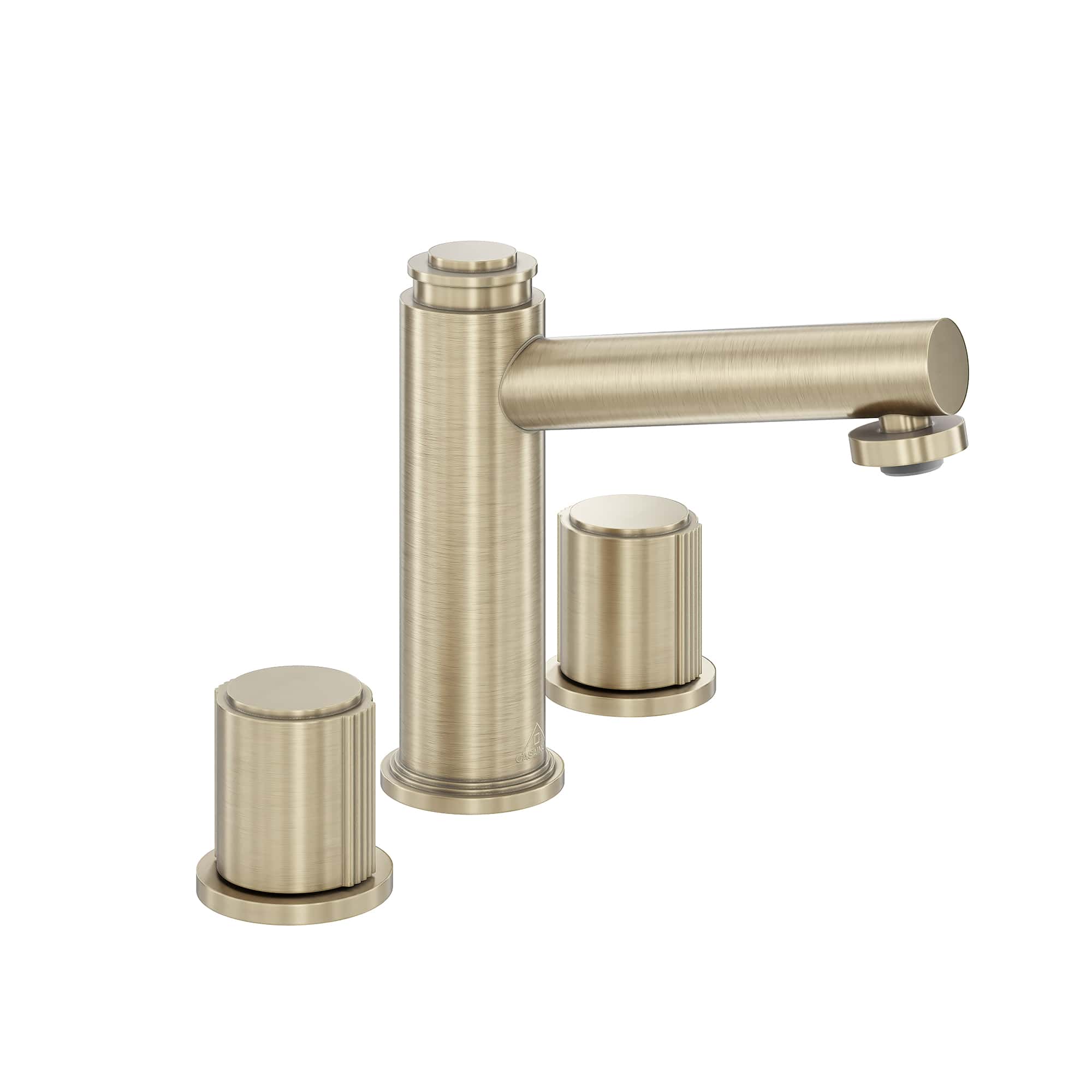 CASAINC 1.2GPM Brushed Champagne Gold double handle Basin Faucet with Bounce Drainer-Casainc Canada