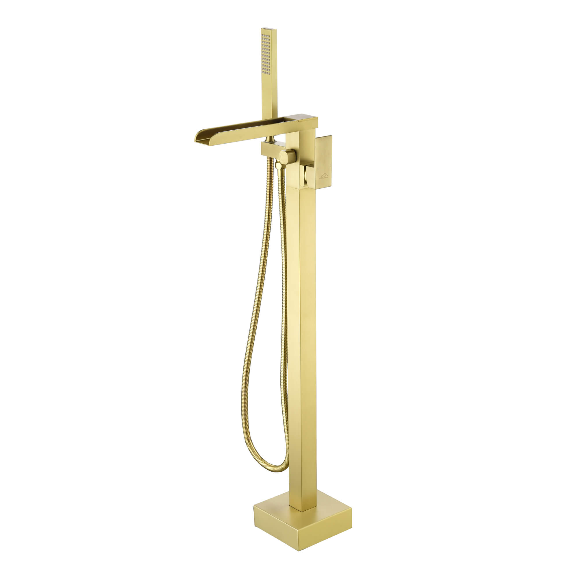 CASAINC Brushed Gold 2-Handle Residential Freestanding Bathtub Faucet with Hand Shower-Casainc Canada