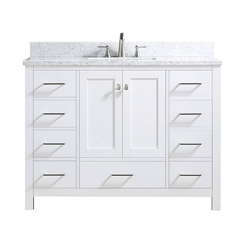 CASAINC 48 Inch Bath Vanity in White with White Top and Basin ( 48W x 22D x 35.4"H )-Casainc Canada