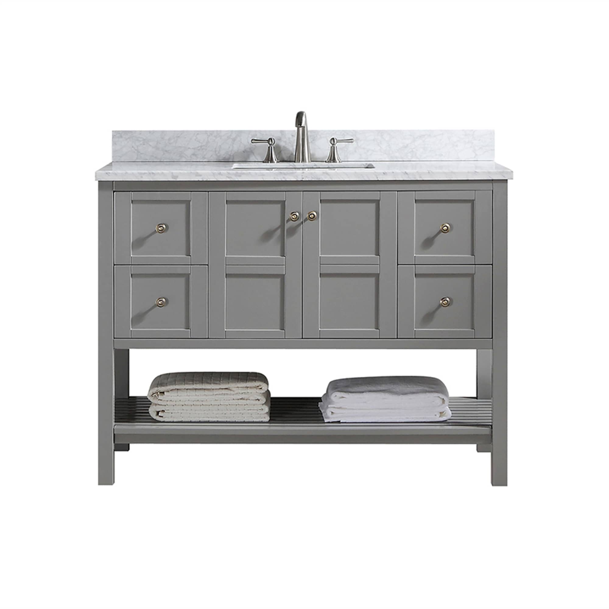 CASAINC 48 Inch Bath Vanity in Gray with White Top and Basin (48W x 22D x 35.4"H )-Casainc Canada