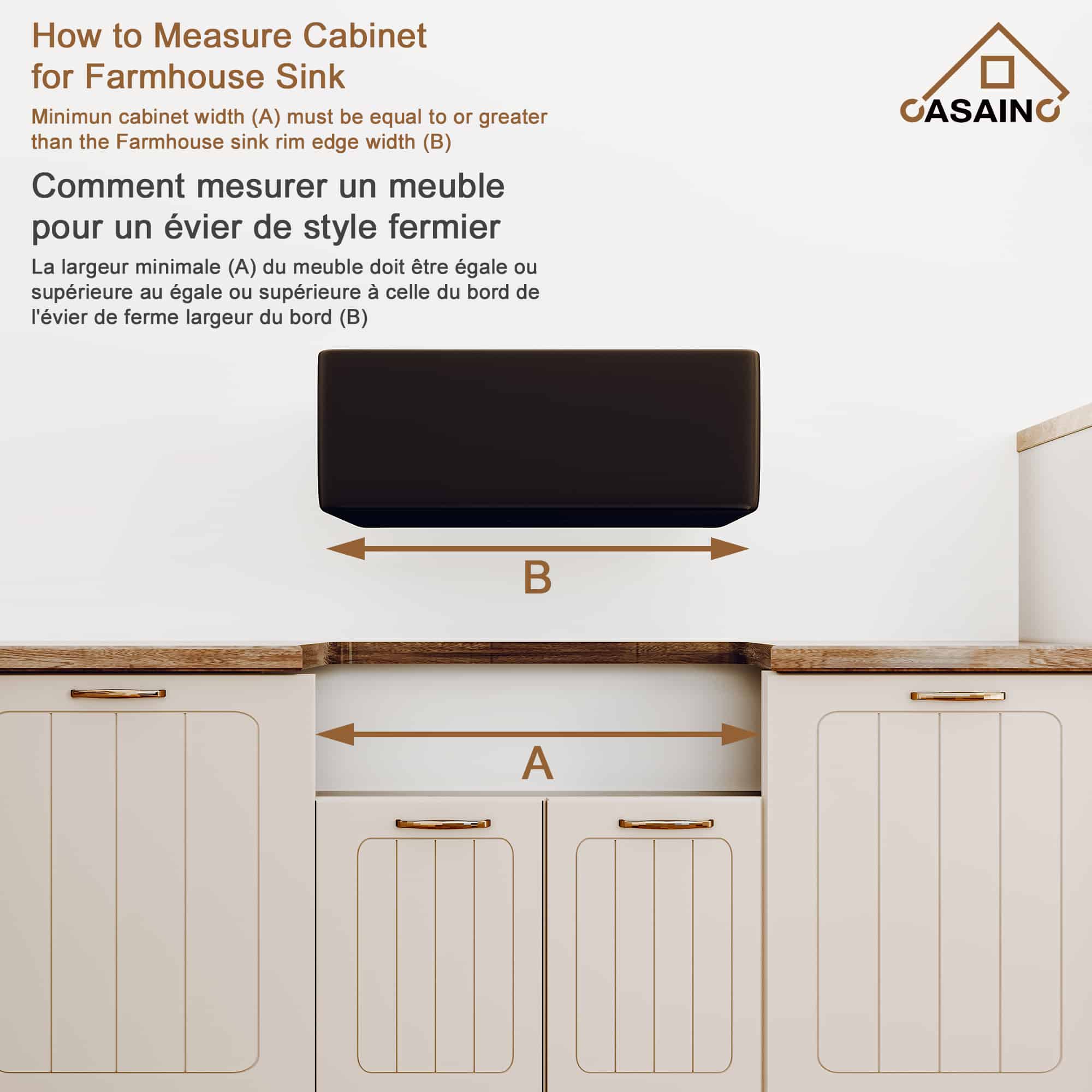 CASAINC Fireclay 30 Inch Single Bowl Farmhouse Apron Kitchen Sink with Grid and Strainers in Matte Black-Casainc Canada