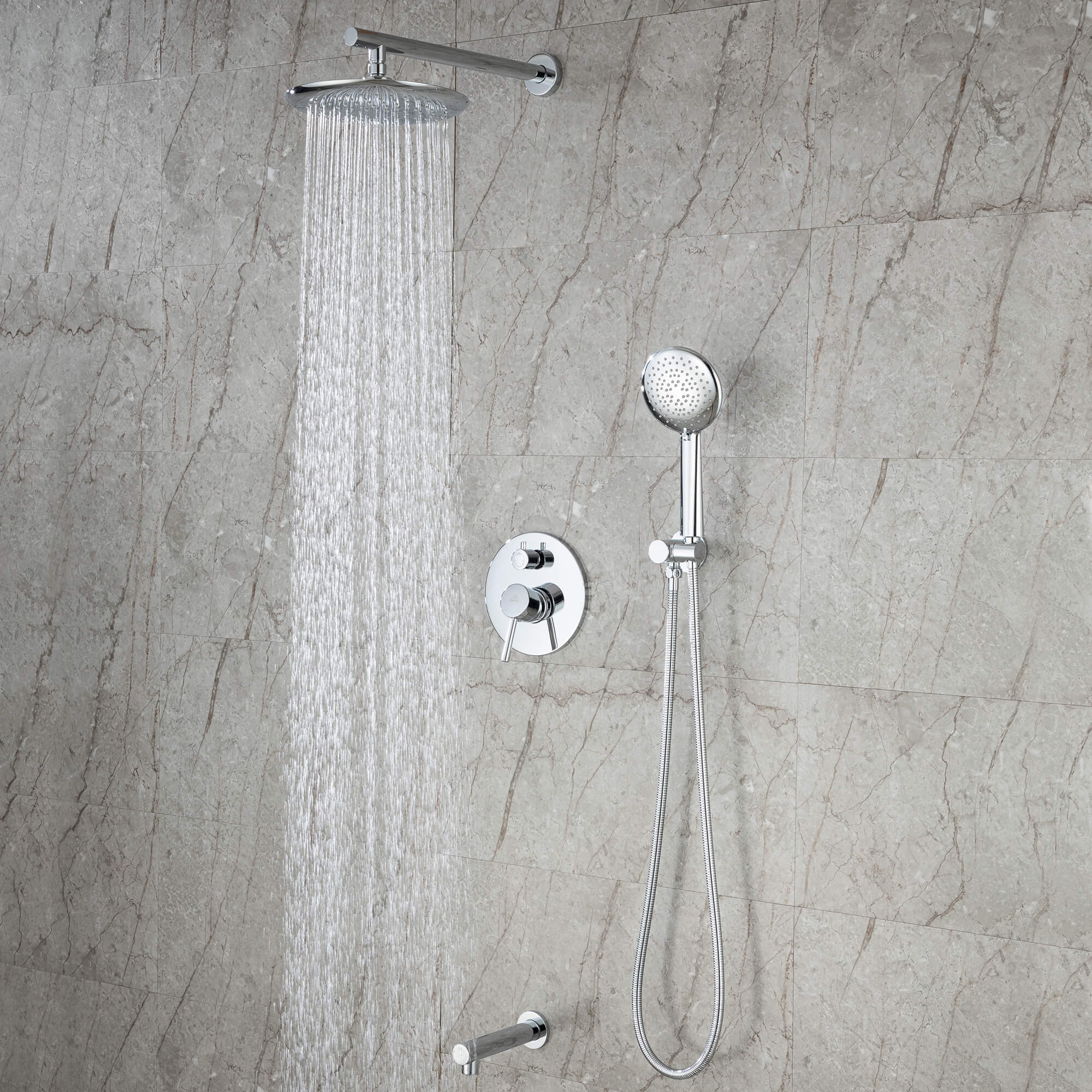 CASAINC Rain Shower Head Bathtub Shower System with Tub Spout