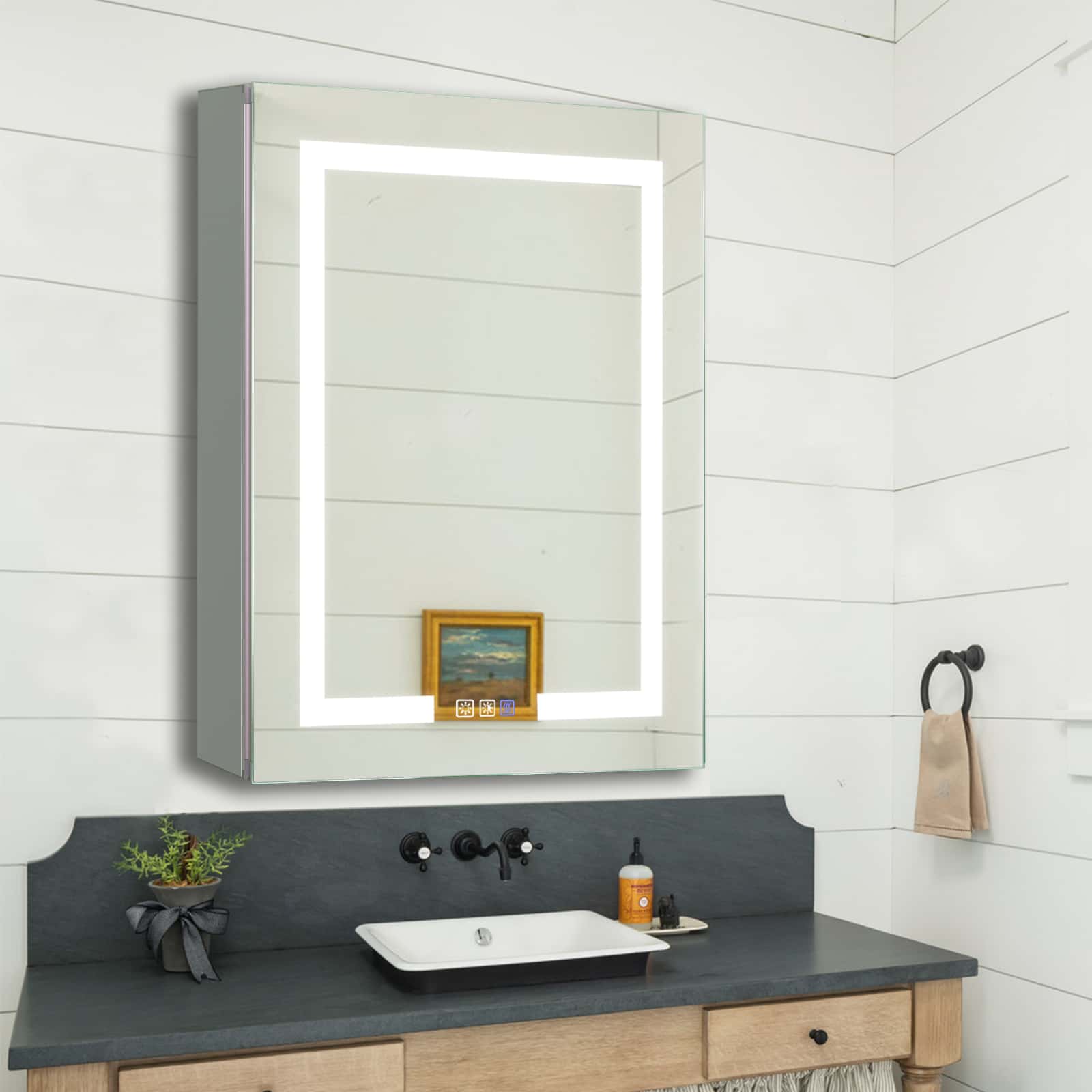CASAINC Modern Bathroom LED mirror 24"*30" 