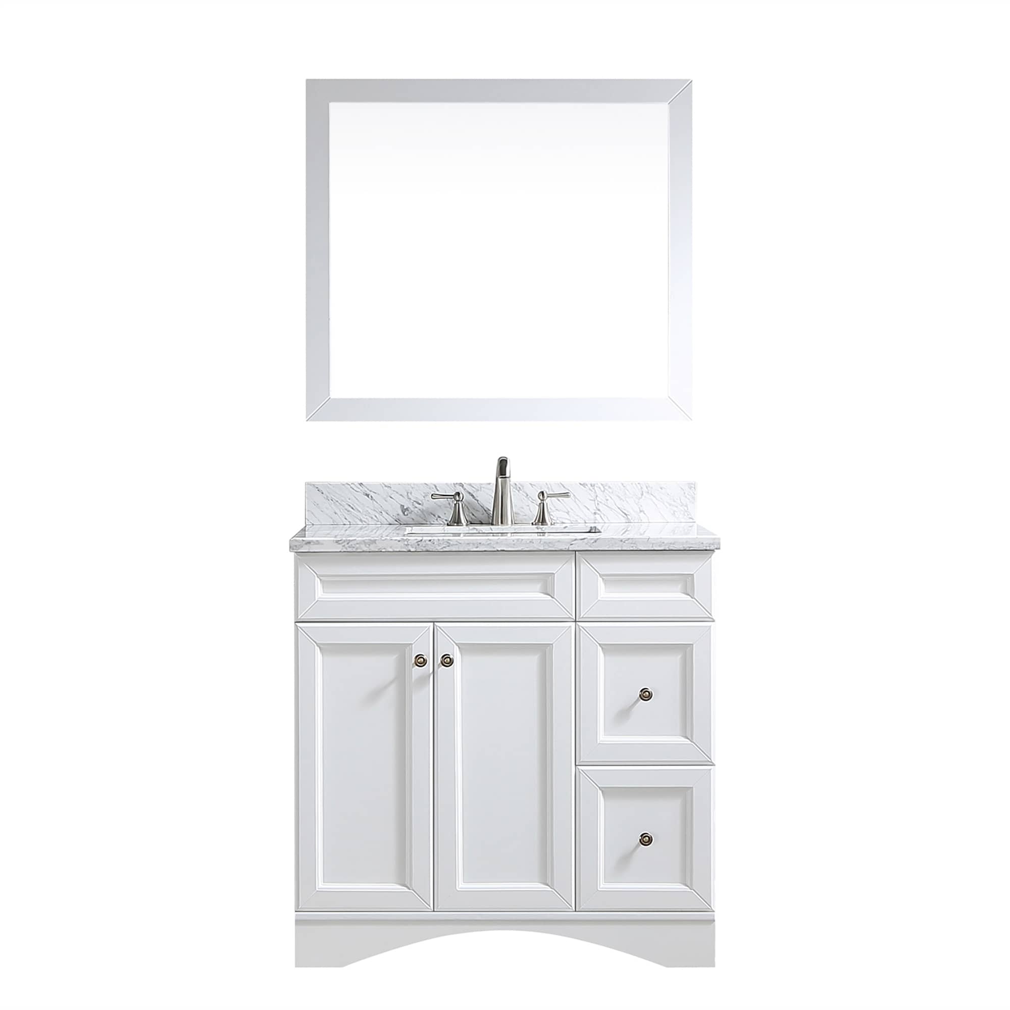 CASAINC 36 Inch Bath Vanity in White with White Top and Basin (36W x 22D x 35.4"H )-Casainc Canada