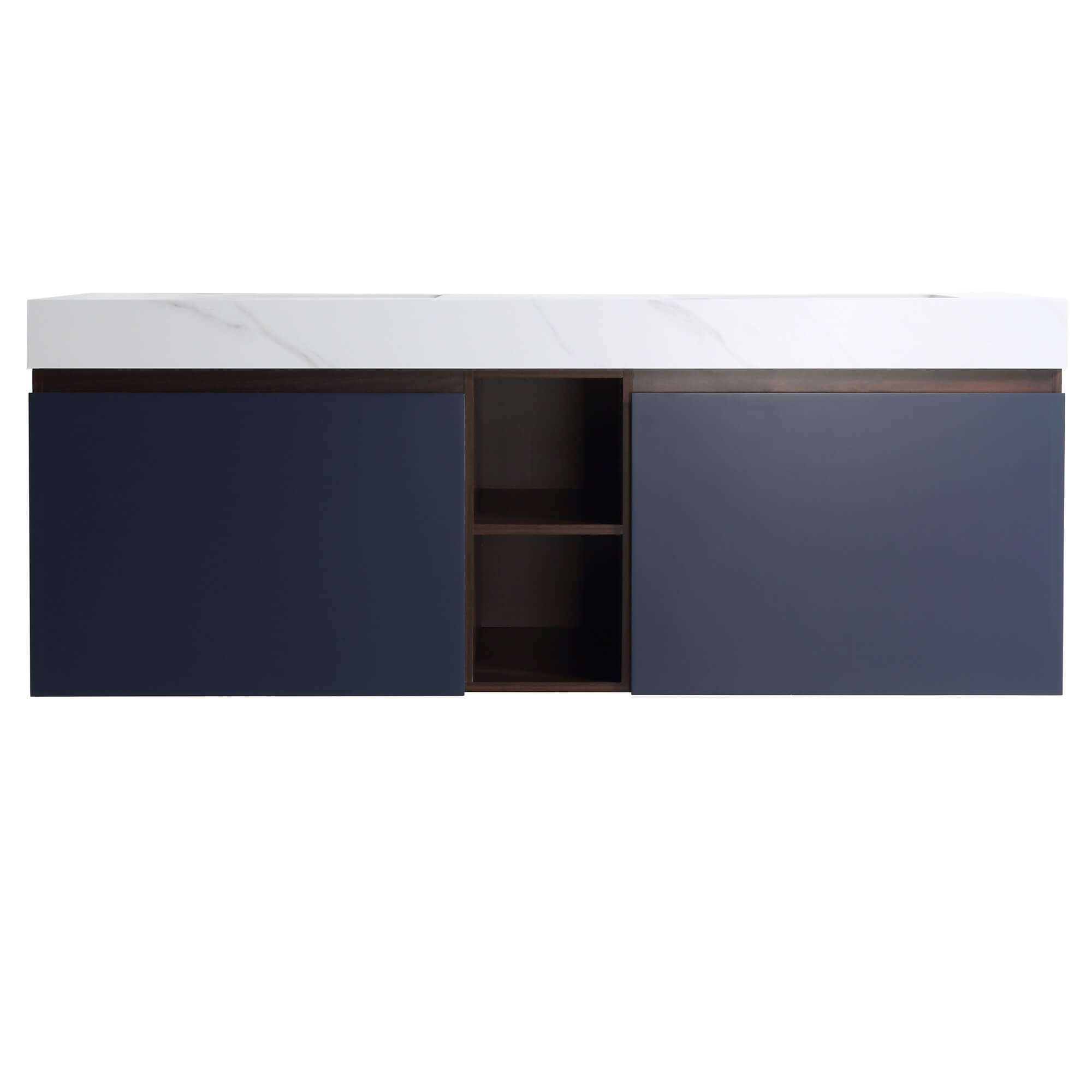 CASAINC 60-in Undermount Double Sink Bathroom Vanity with White Engineered Stone Top-Casainc Canada