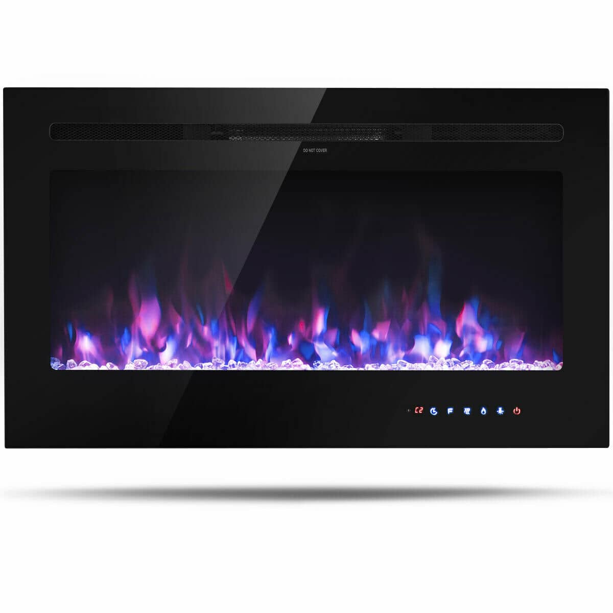 CASAINC 36 Inch Electric Wall Mounted Ultrathin Fireplace with Touch Screen and Timer-Casainc Canada