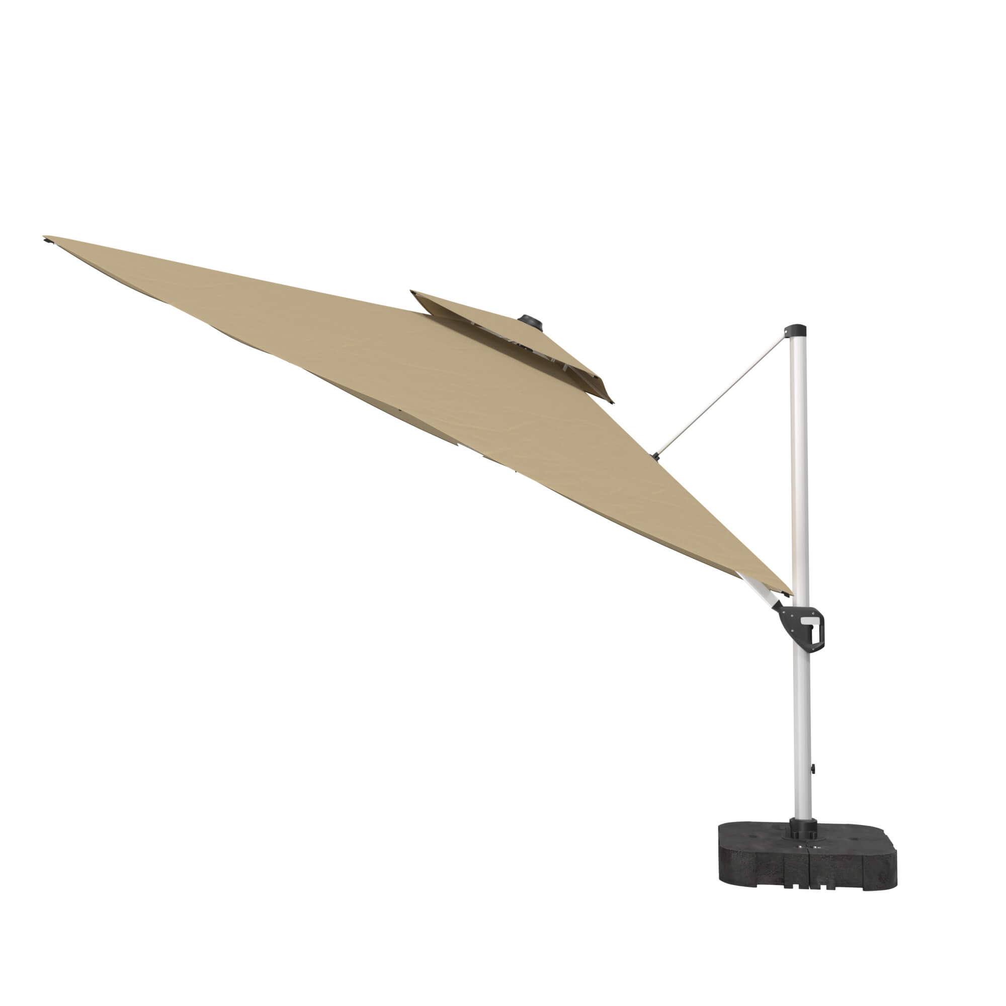 CASAINC 11FT Patio Umbrella Outdoor Square Double Top Umbrella with LED light (with Base)