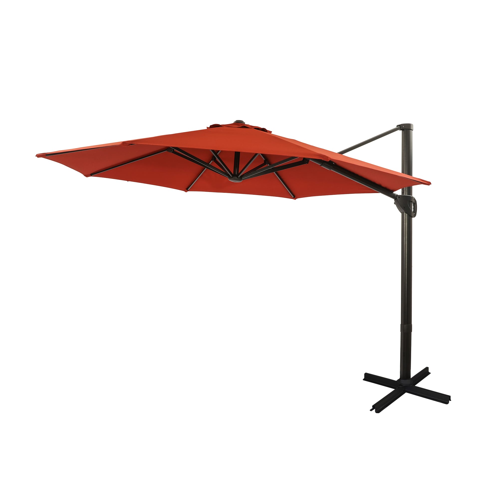 CASAINC 11Ft Patio Round Umbrella Outdoor Market Hanging Aluminum Umbrella with Crank (Without Base)