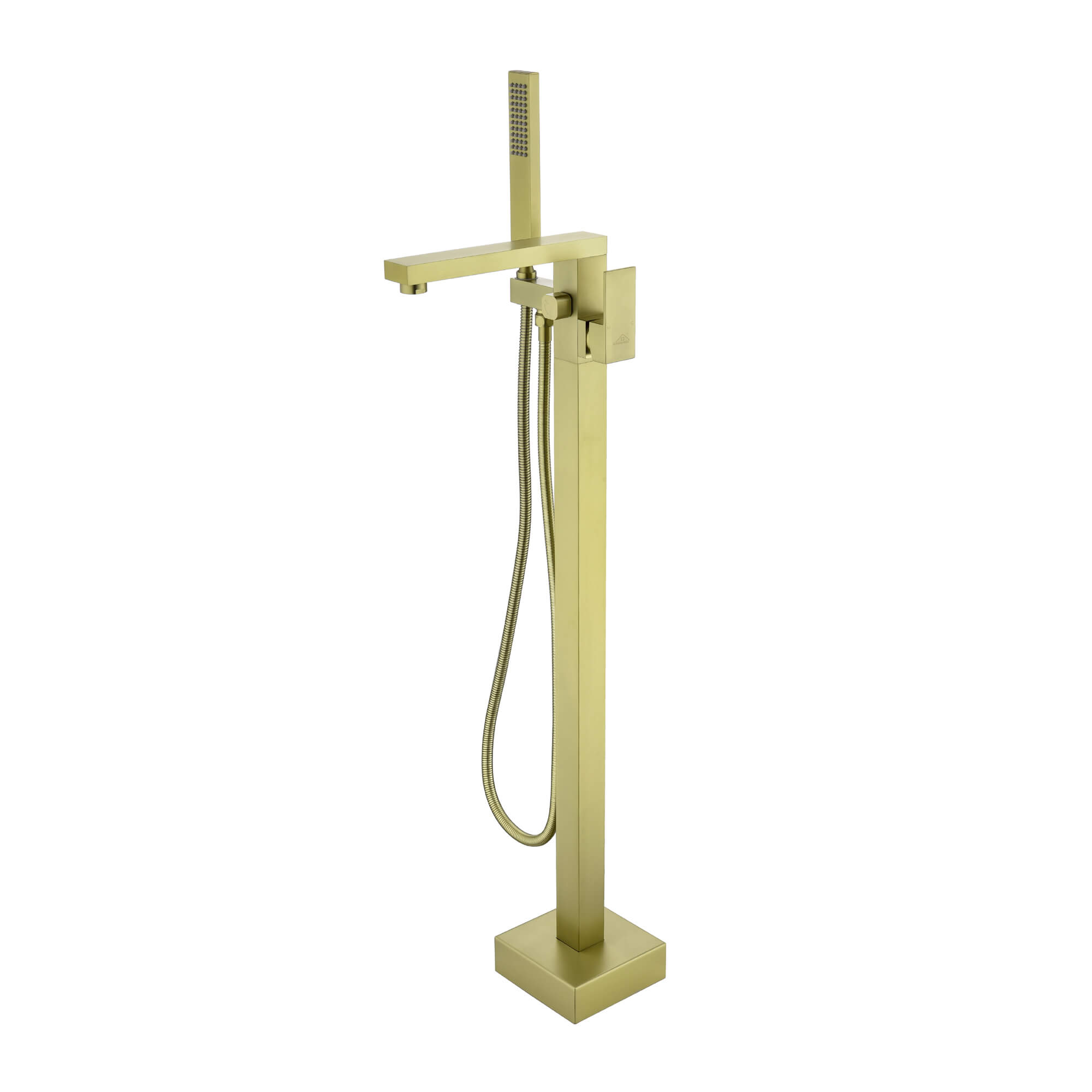 CASAINC Brushed Gold 2-Handle Commercial Freestanding Bathtub Faucet with Hand Shower-Casainc Canada