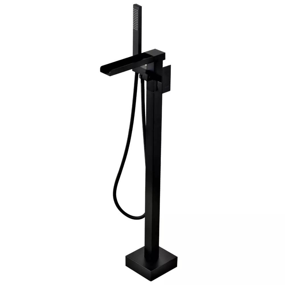 CASAINC Matte Black 2-Handle Residential Freestanding Bathtub Faucet with Hand Shower-Casainc Canada