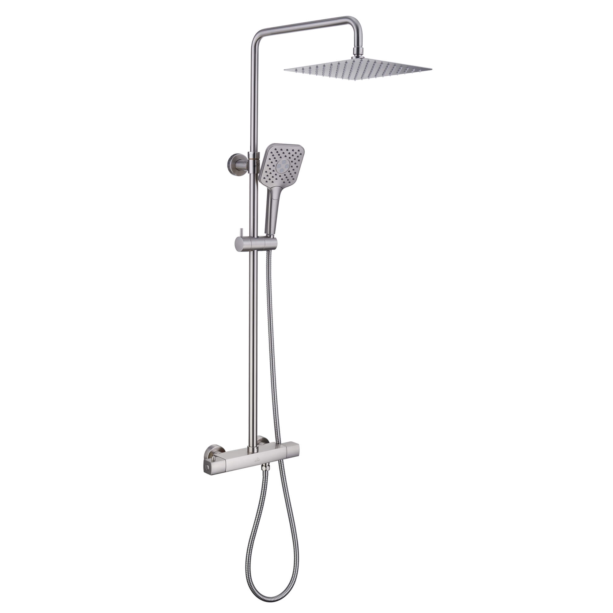 CASAINC Brushed Nickel Thermostatic Rain Shower Head with Hand-Held Shower Faucets Set-Casainc Canada