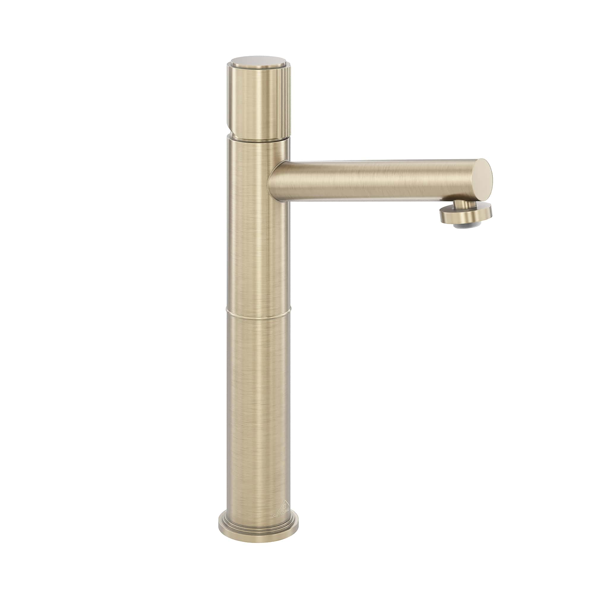 CASAINC 1.2GPM Brushed Champagne Gold Single Handle Basin Faucet with Bounce Drainer