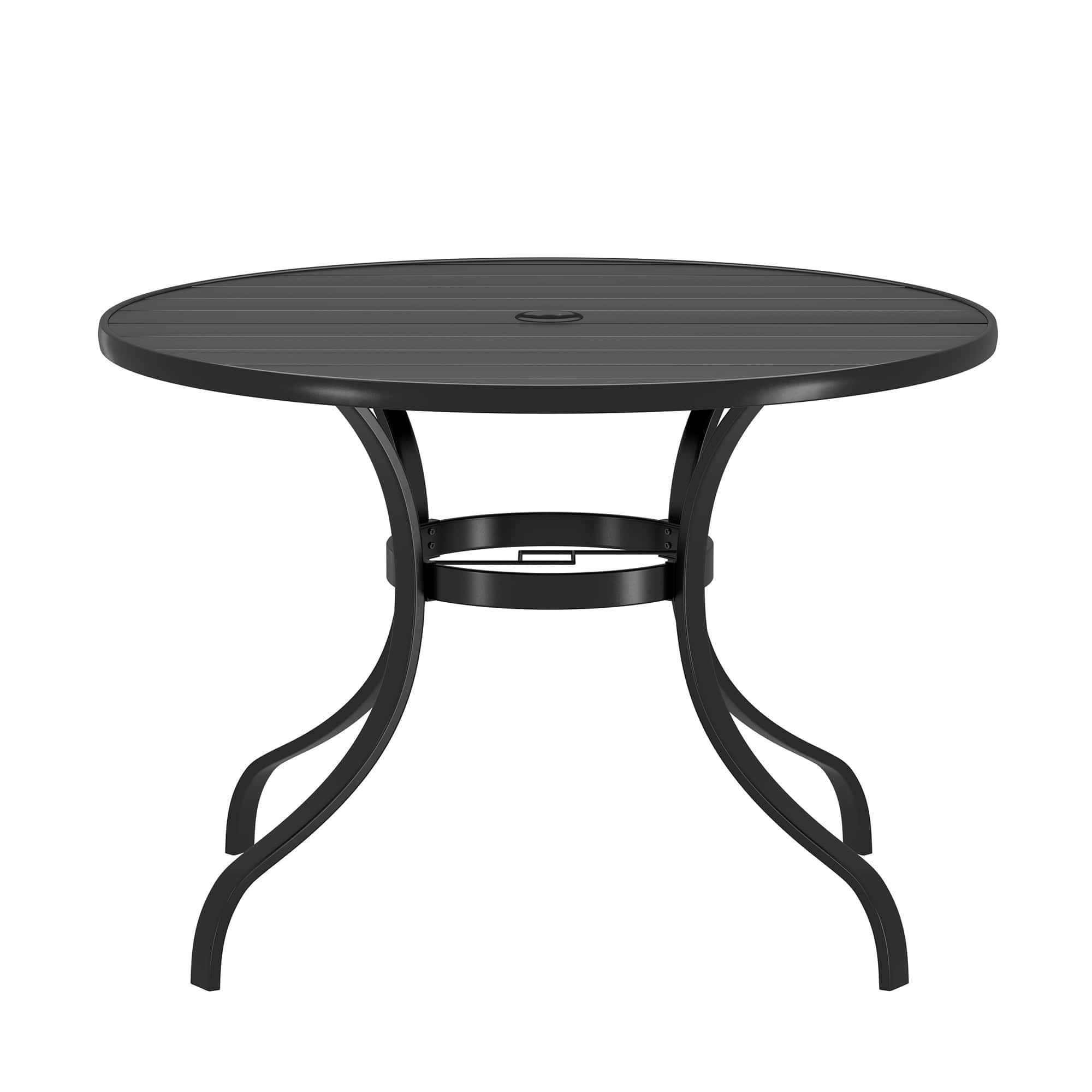 Round Outdoor Dining Table 40-in W x 40-in L with Umbrella Hole-CASAINC