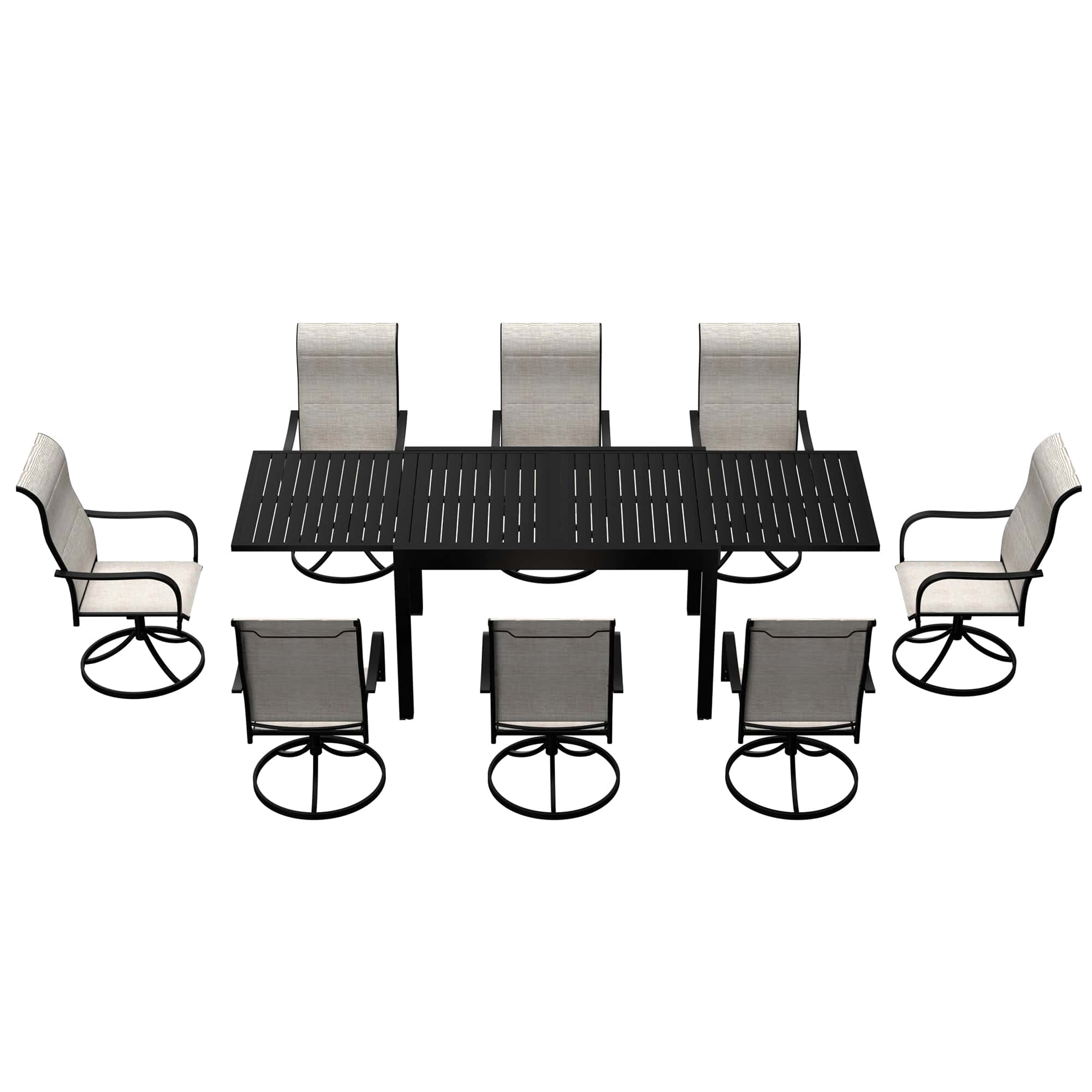 casai9 Piece Metal Frame Patio Dining Set, Aluminum Extendable Dining 
