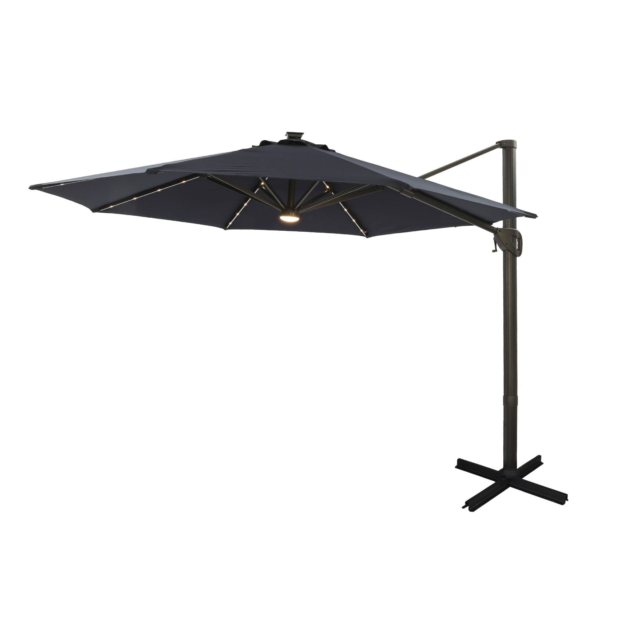 CASAINC 11Ft Solar Tube Light-Emitting Diode Patio Round Umbrella 