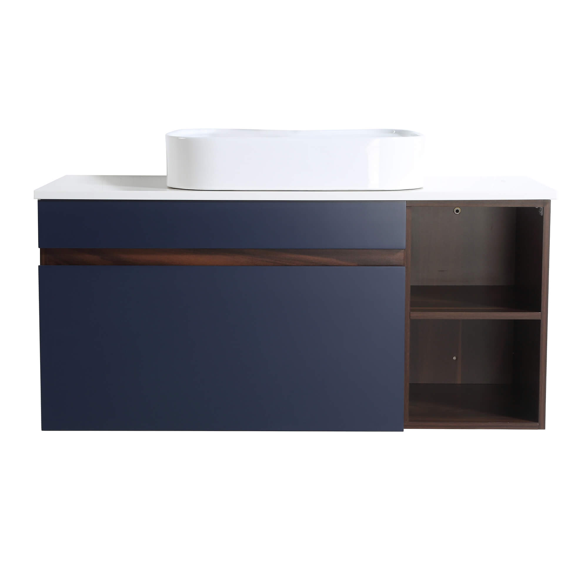 CASAINC 30-in Single Sink Bathroom Vanity in Rock Grey with White Engineered Stone Top-Casainc Canada